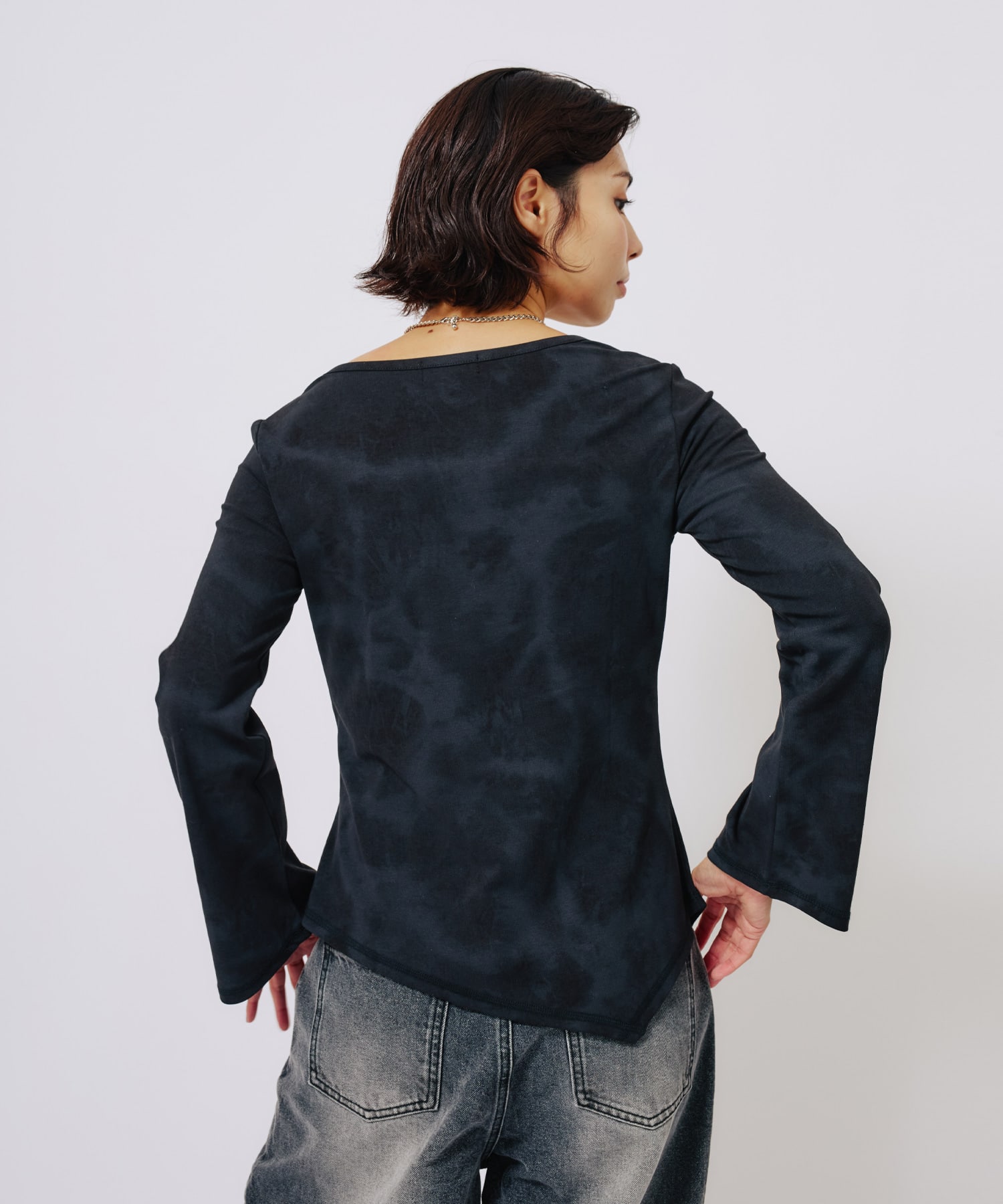 atmos pink Lace-up Top CHARCOALの画像