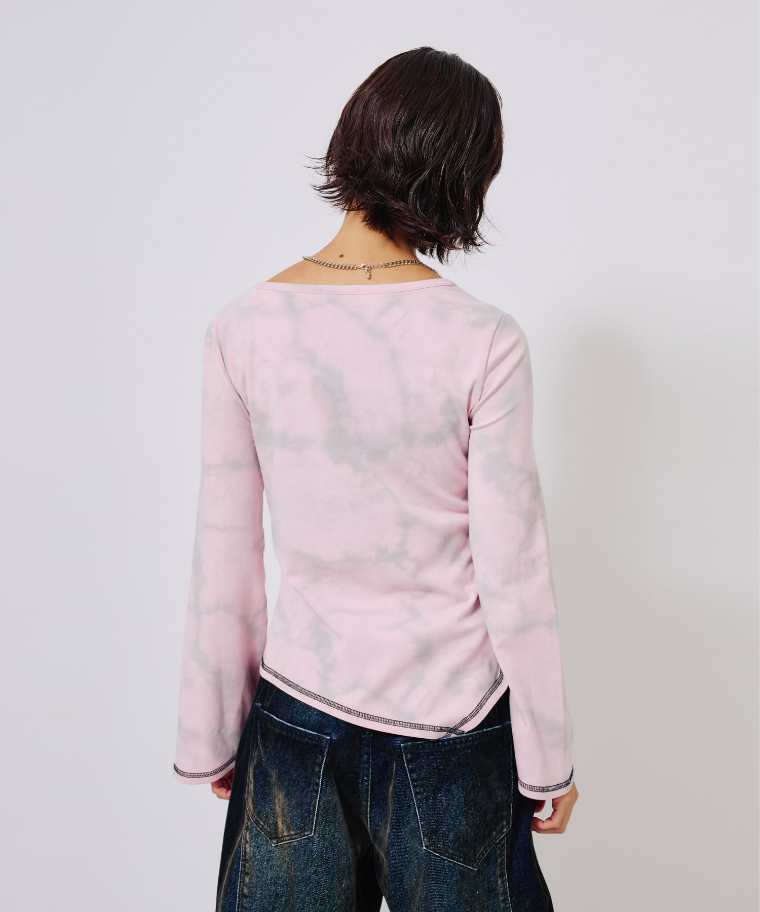 atmos pink Lace-up Top PINKの画像