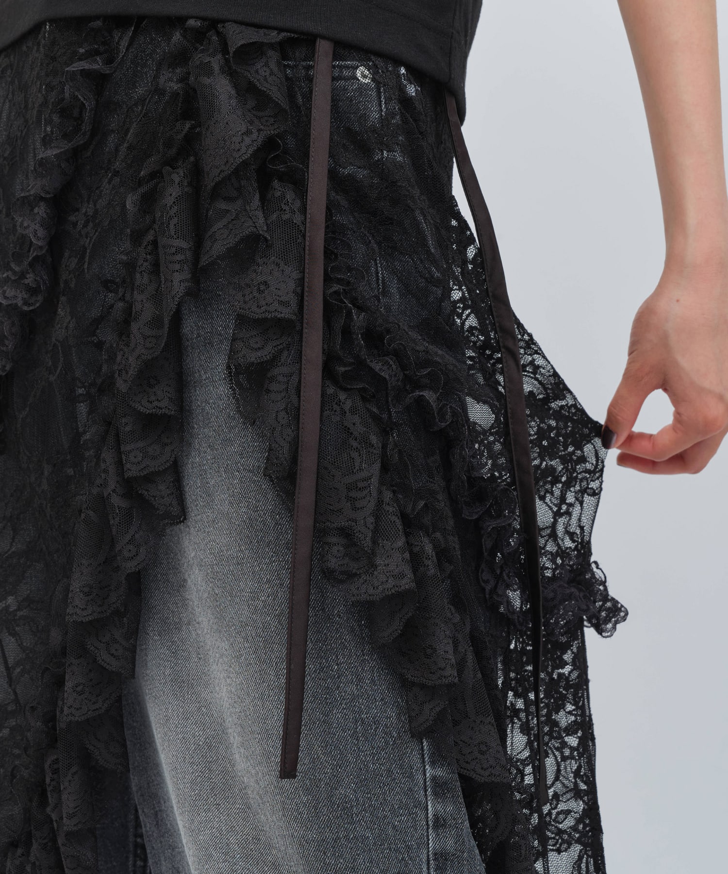 atmos pink Lace Wrap Skirt GRAYの画像