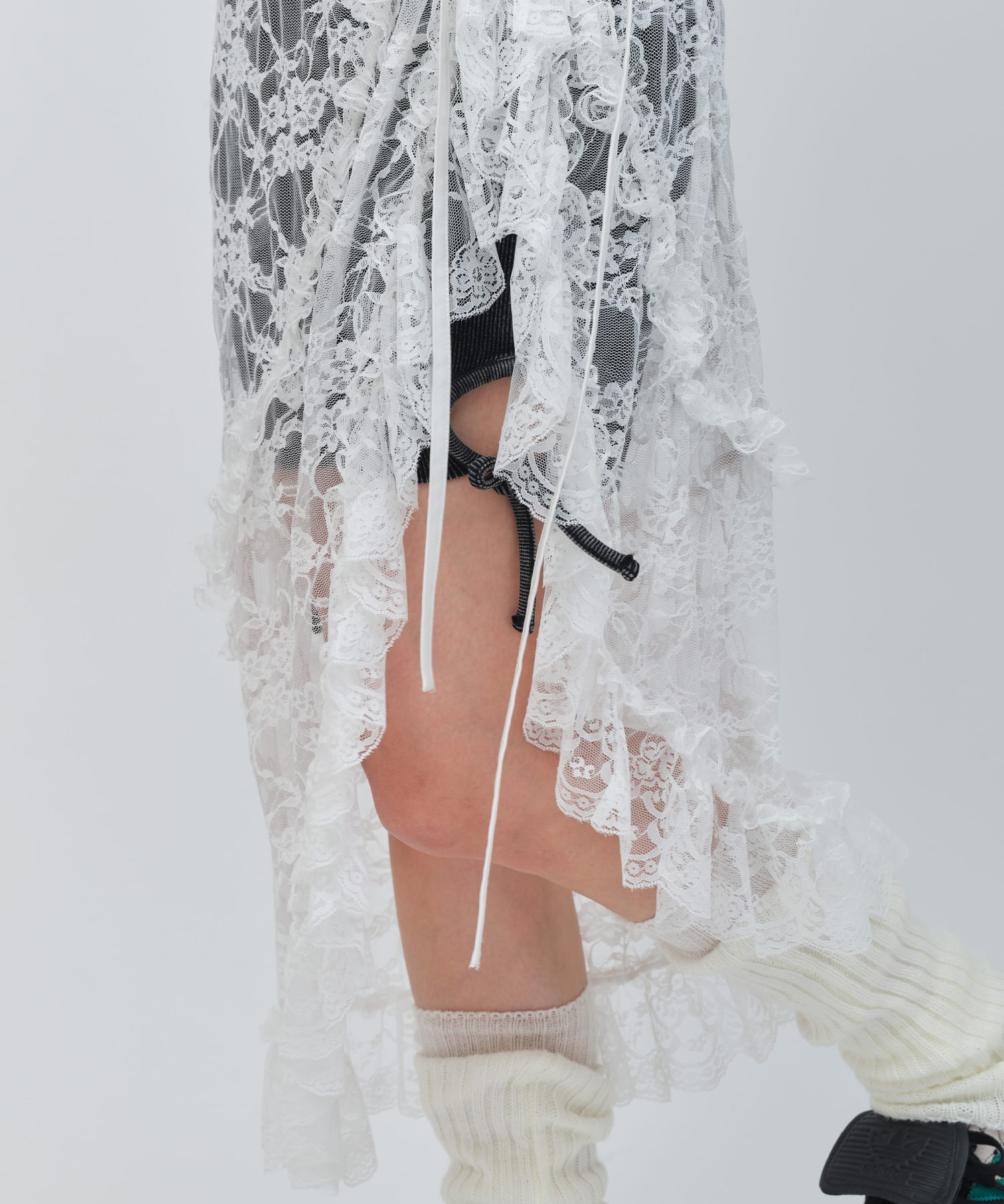 atmos pink Lace Wrap Skirt WHITEの画像