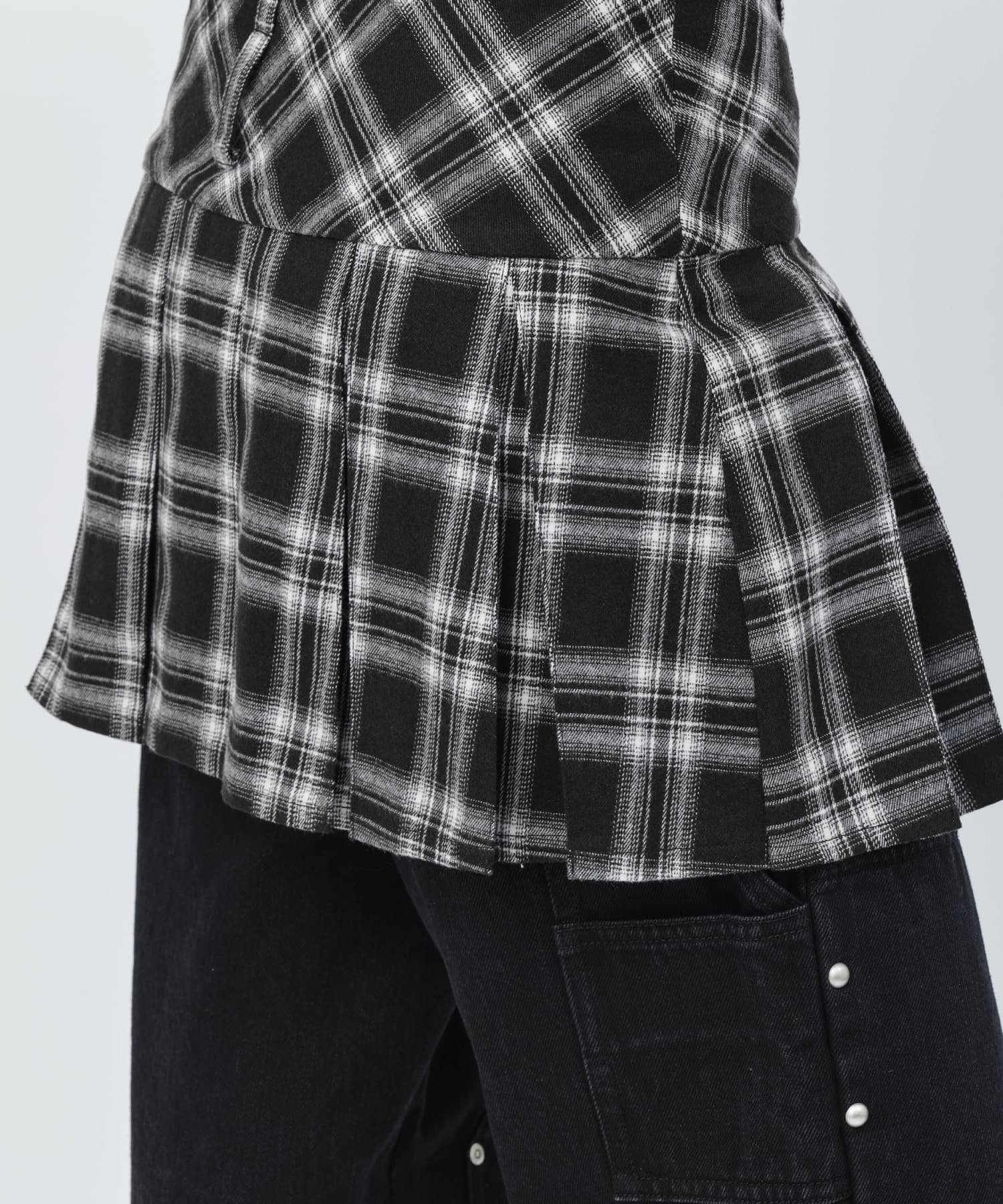 atmos pink Plaid Mini Skirt BLACKの画像