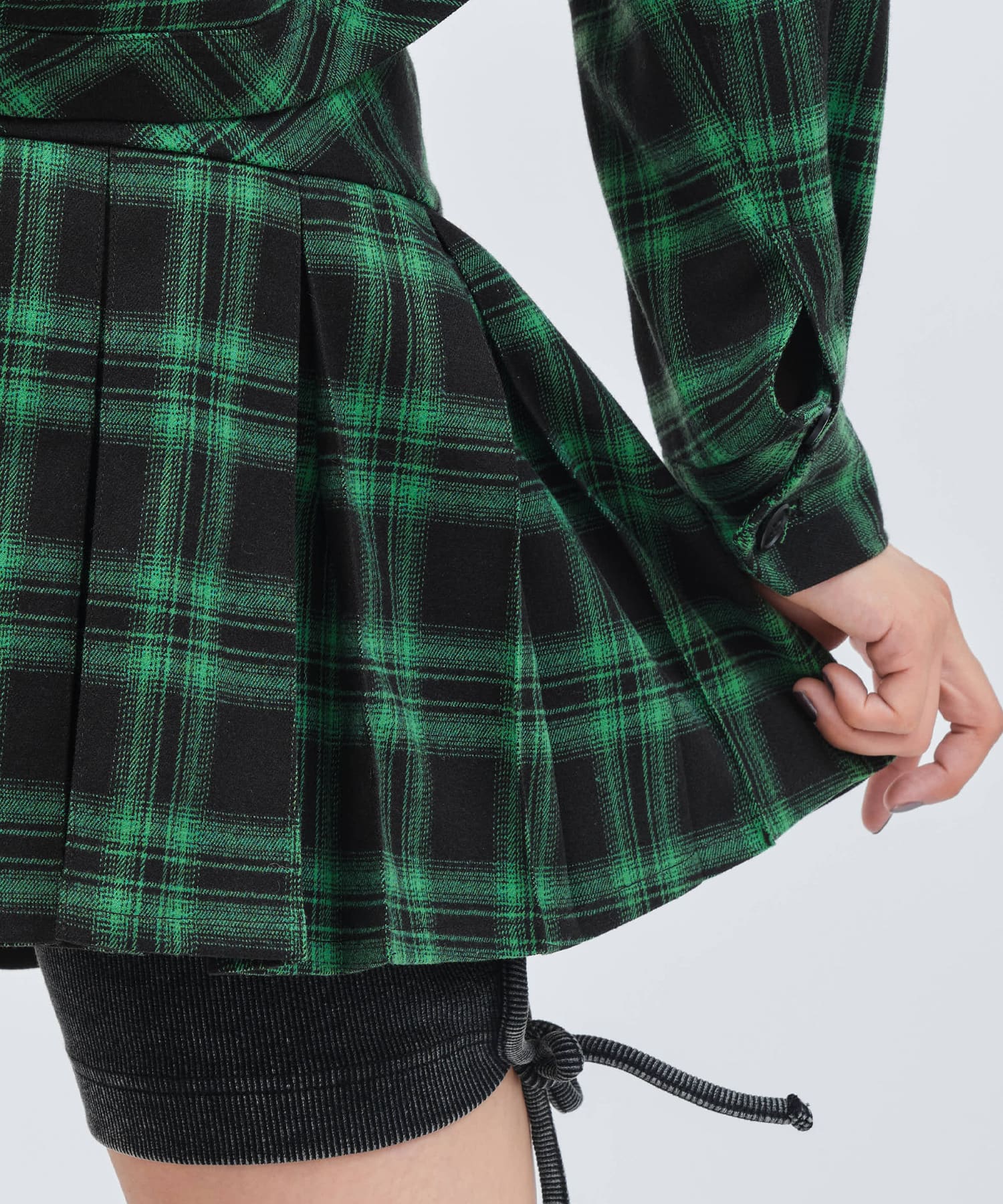 atmos pink Plaid Mini Skirt GREENの画像