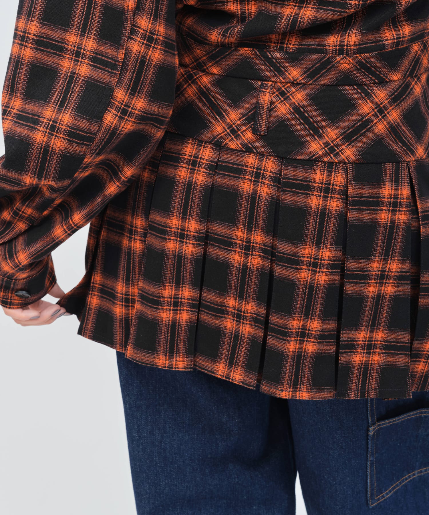 atmos pink Plaid Mini Skirt ORANGEの画像