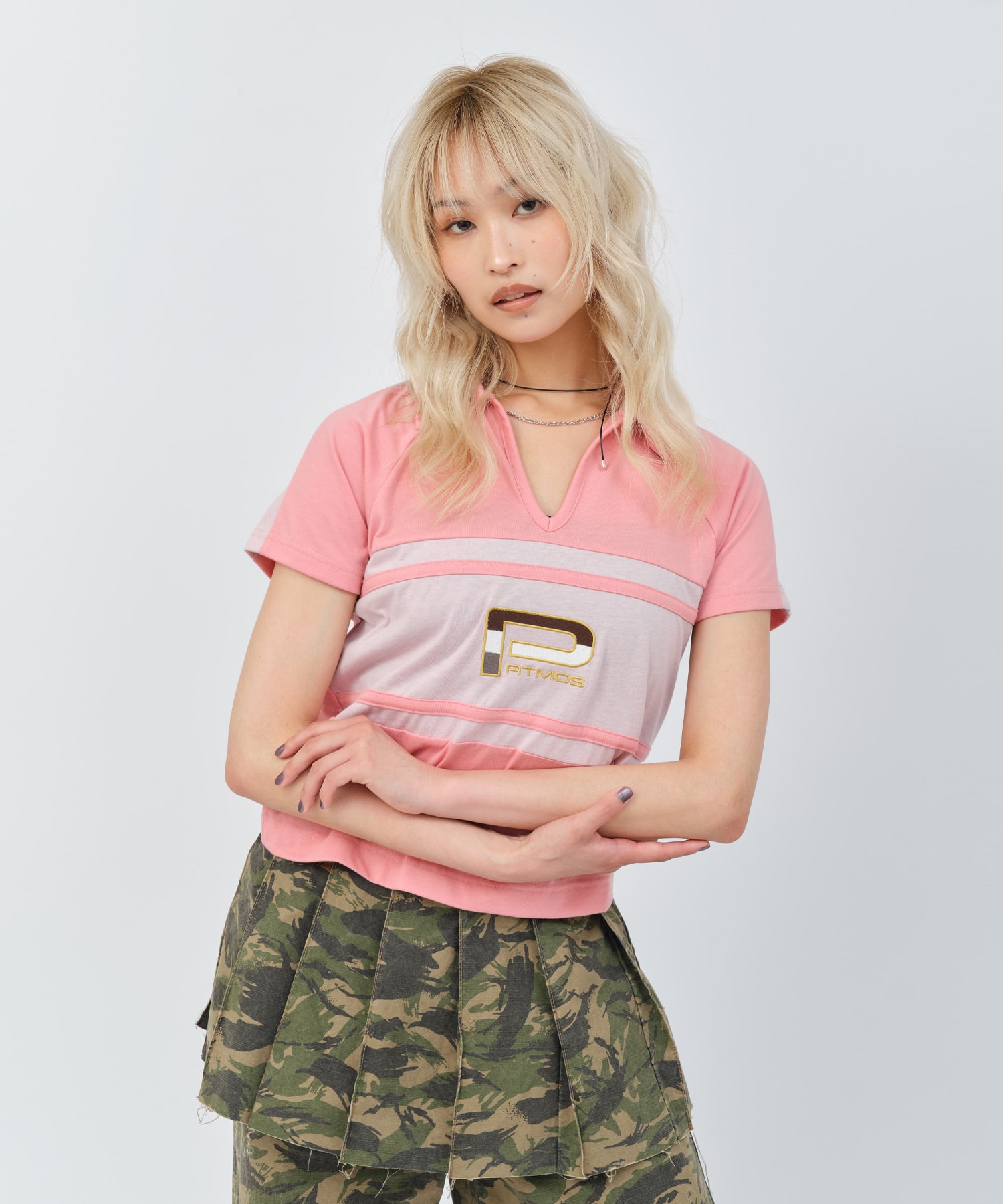 atmos pink Rugger Polo Shirt PINKの画像