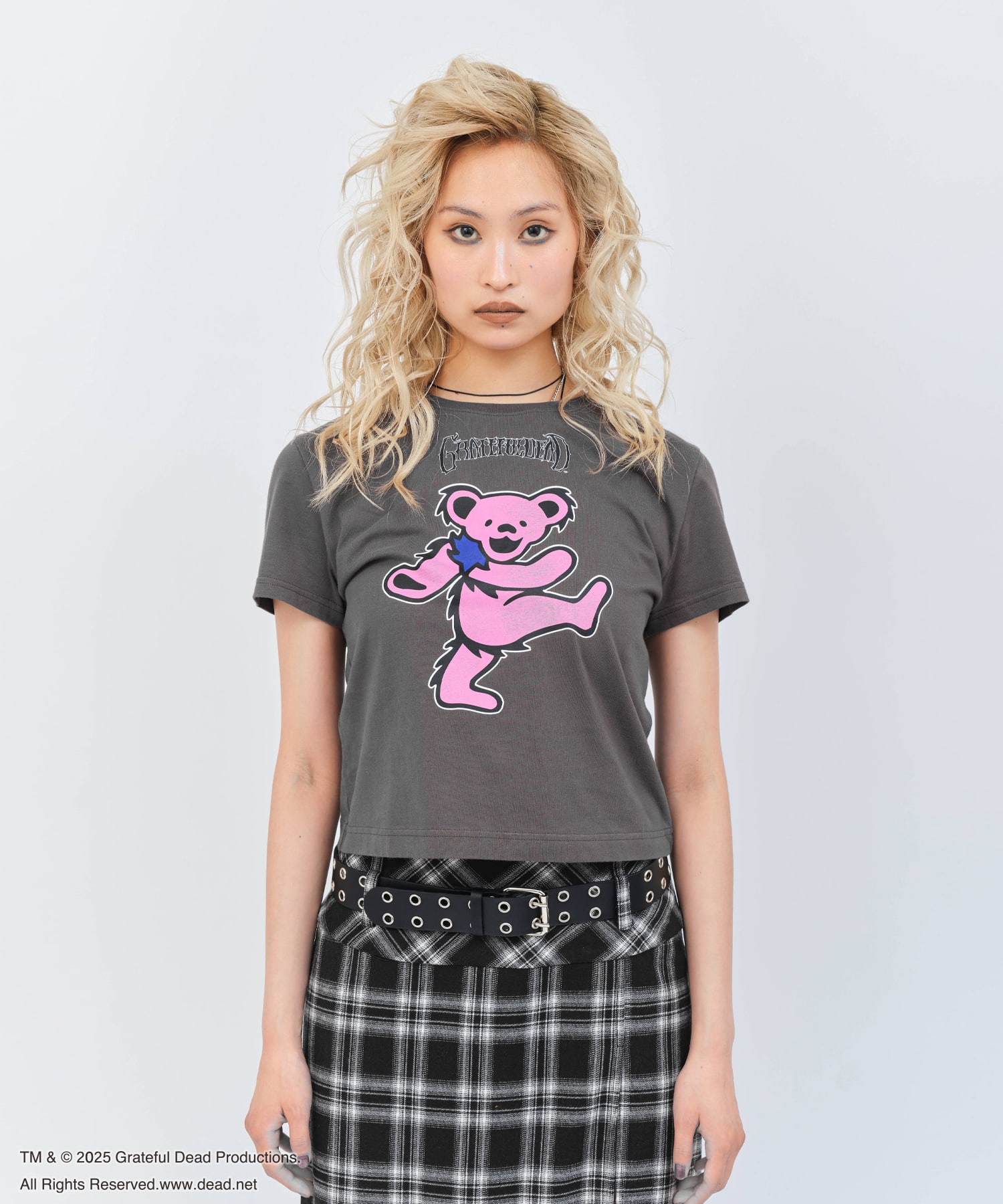 atmos pink Grateful Dead Mini T-shirt CHARCOALの画像
