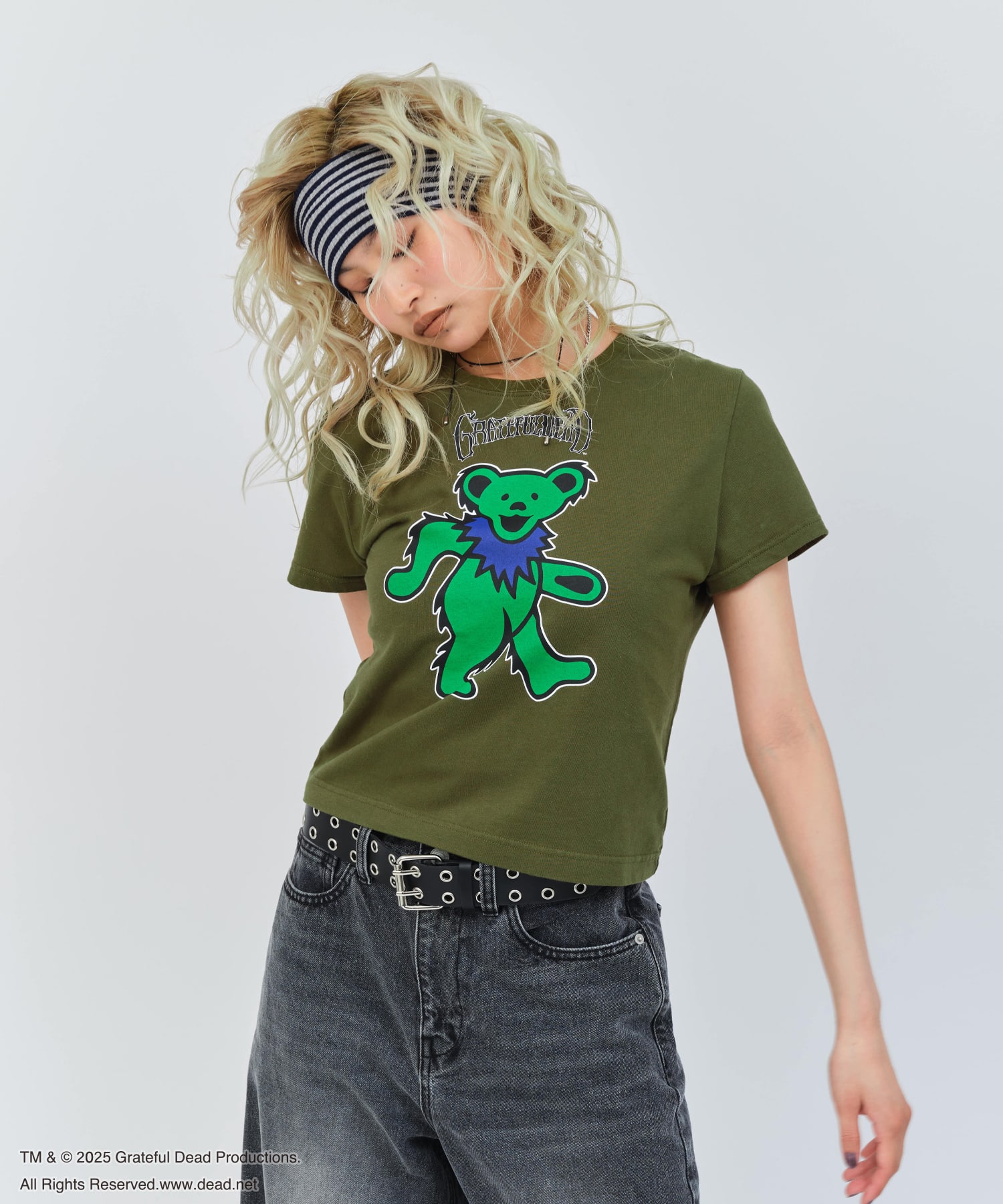 atmos pink Grateful Dead Mini T-shirt GREENの画像