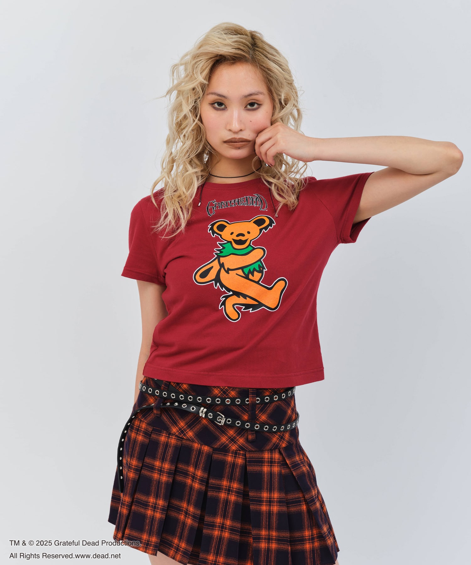 atmos pink Grateful Dead Mini T-shirt REDの画像