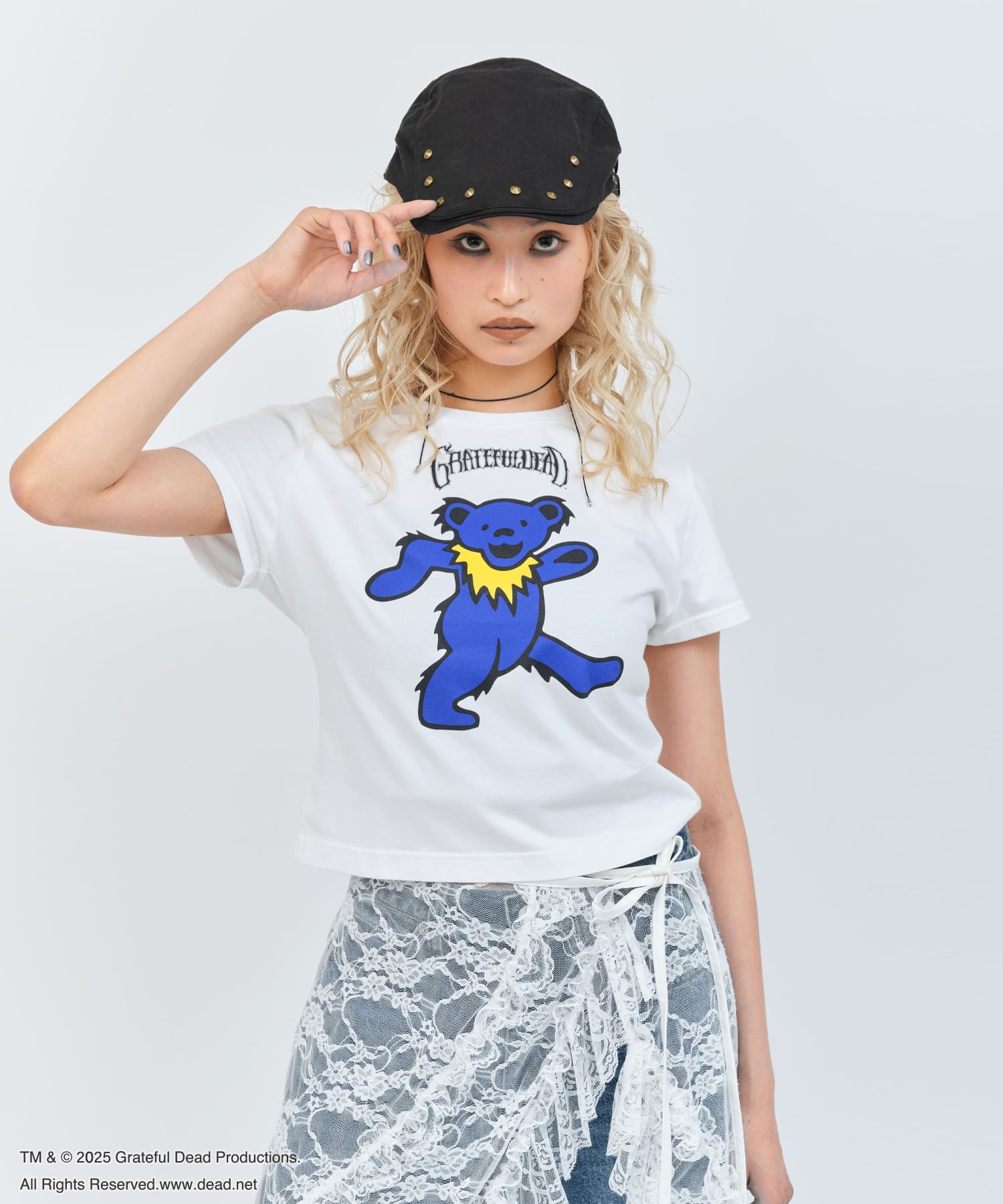 atmos pink Grateful Dead Mini T-shirt WHITEの画像