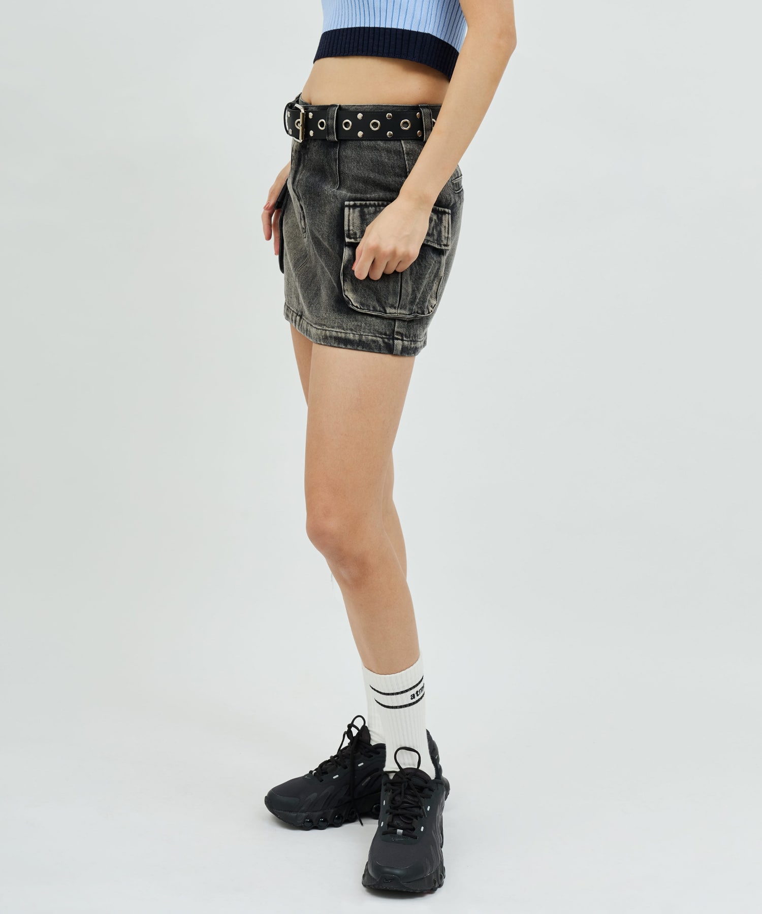 atmos pink Cargo Mini Skirt BLACKの画像