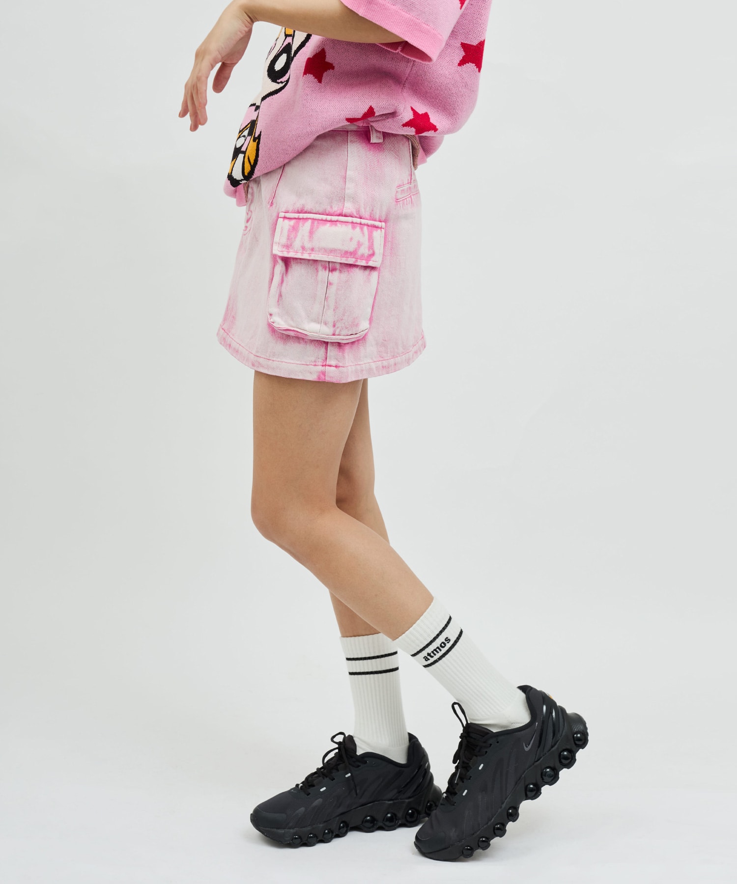atmos pink Cargo Mini Skirt PINKの画像