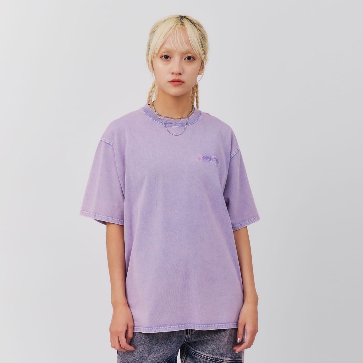 atmos pink Bleached Finishing T-shirt PINKの画像
