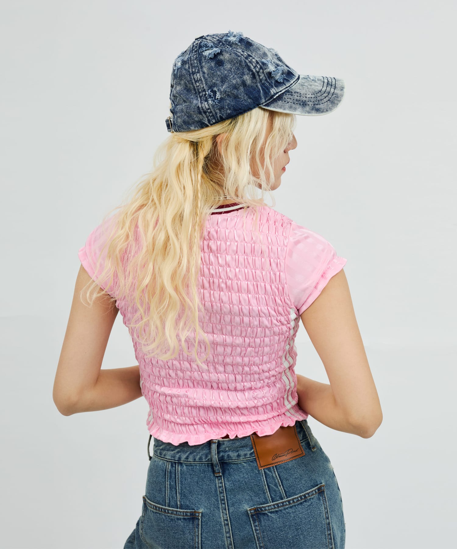 atmos pink Shirring Mini Game Shirt PINKの画像