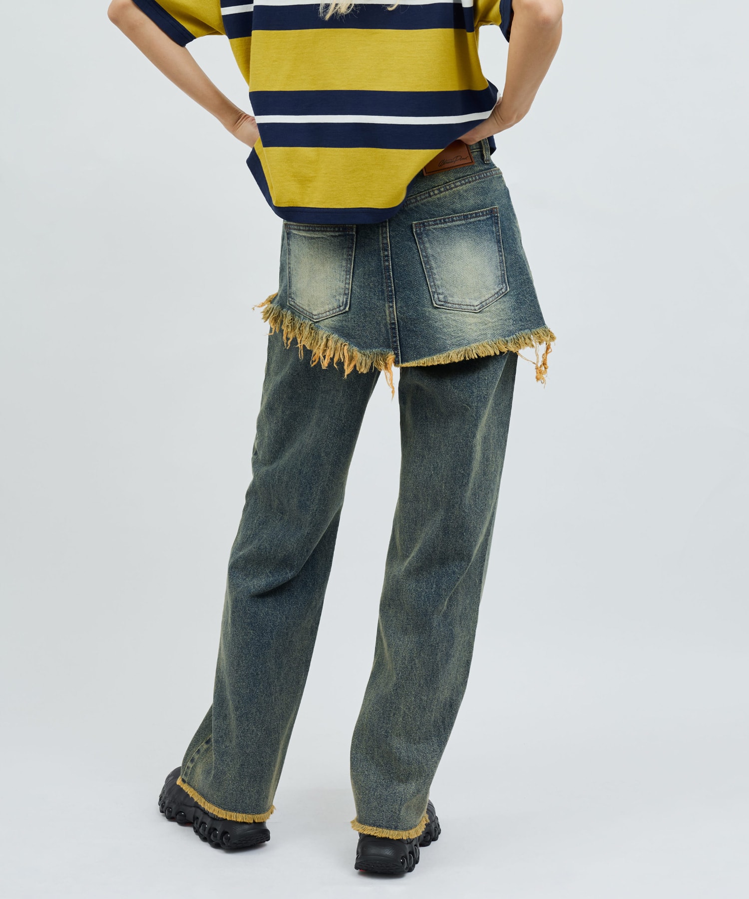 atmos pink Layered Denim Pants BLUEの画像