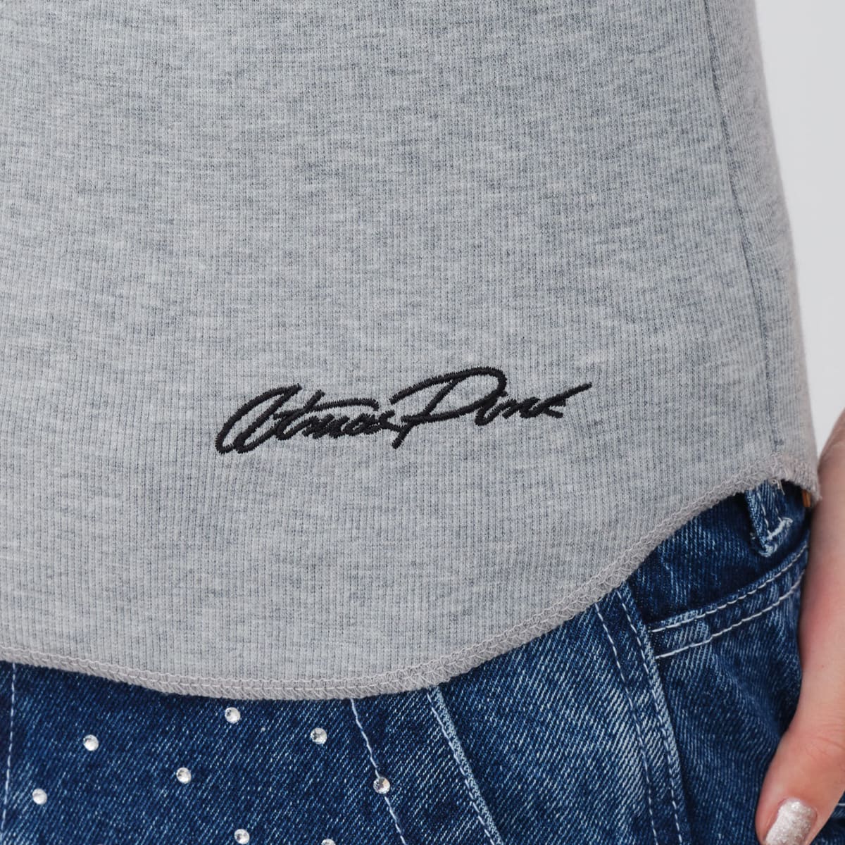 atmos pink Logo Embroidery Tank Top GRAYの画像