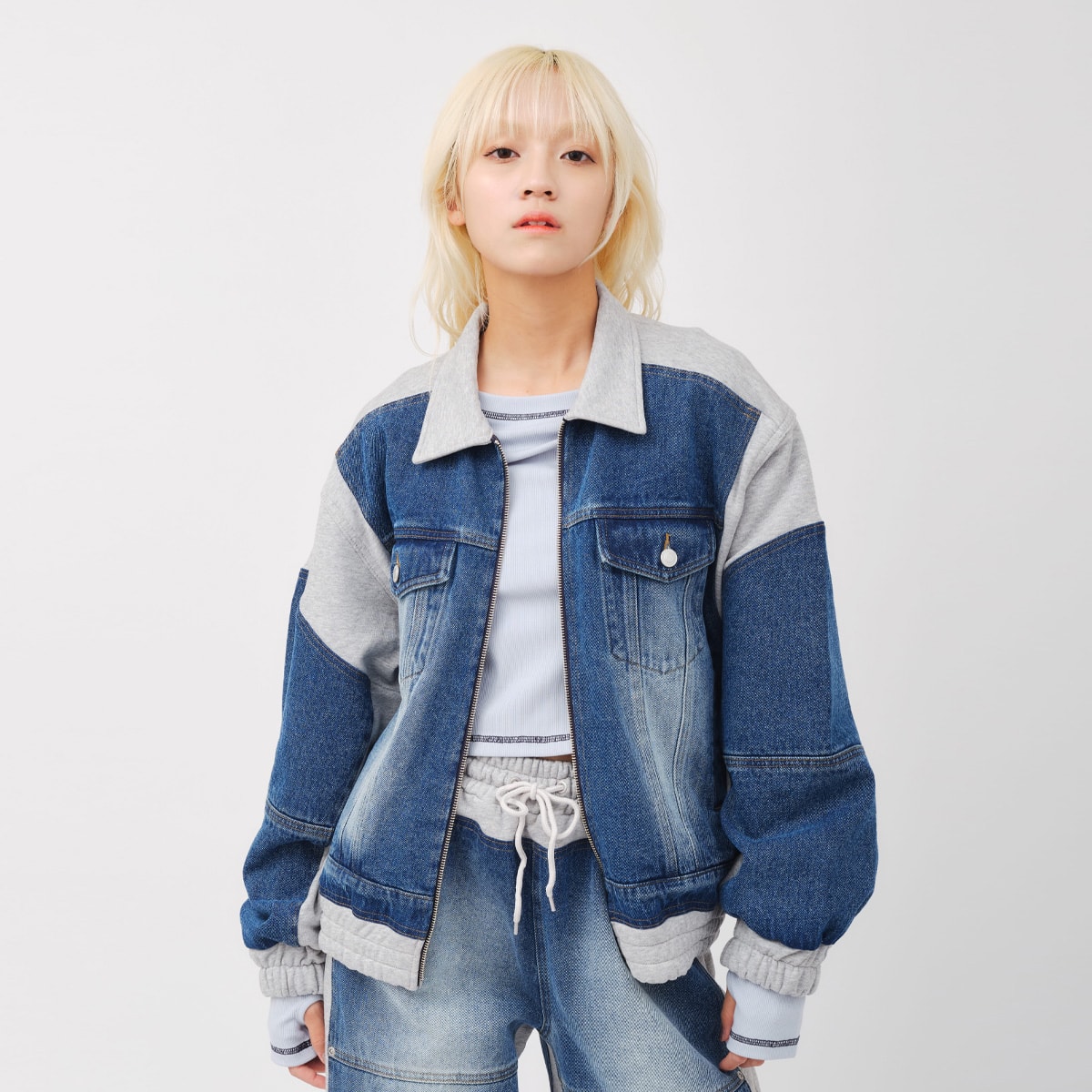 atmos pink Denim Docking Jacket BLUEの画像