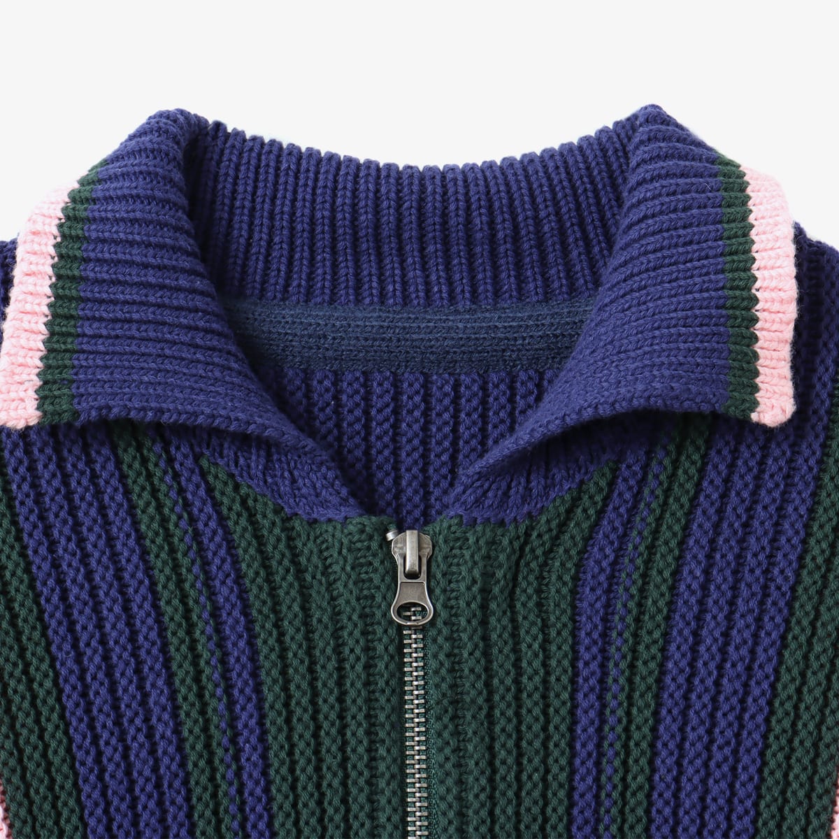 atmos pink Stripe Knit Cardigan NAVYの画像