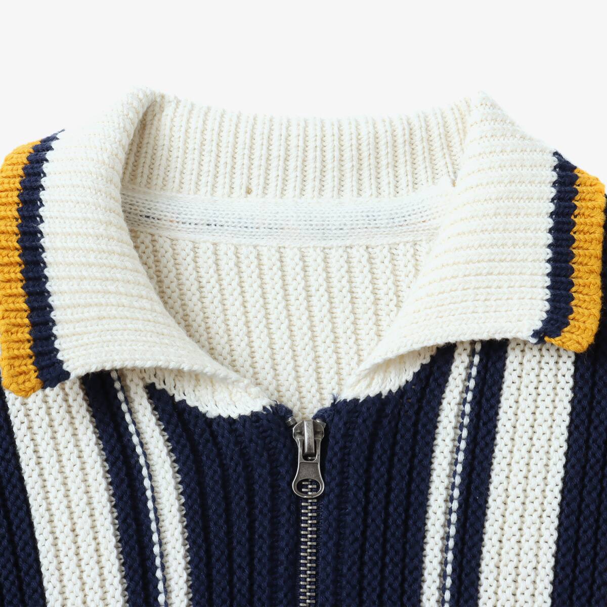 atmos pink Stripe Knit Cardigan YELLOWの画像