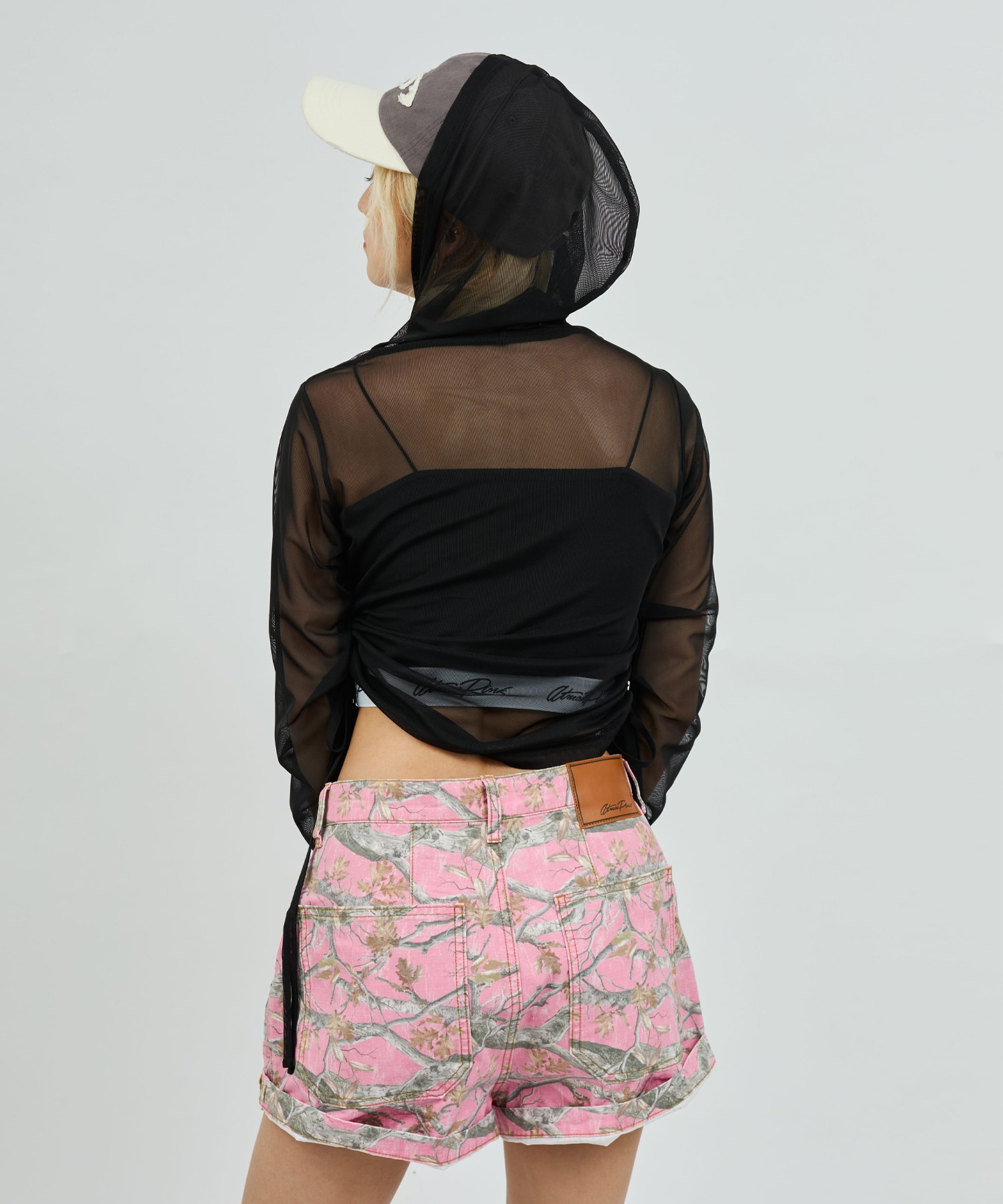 atmos pink See-through Hoodie BLACKの画像