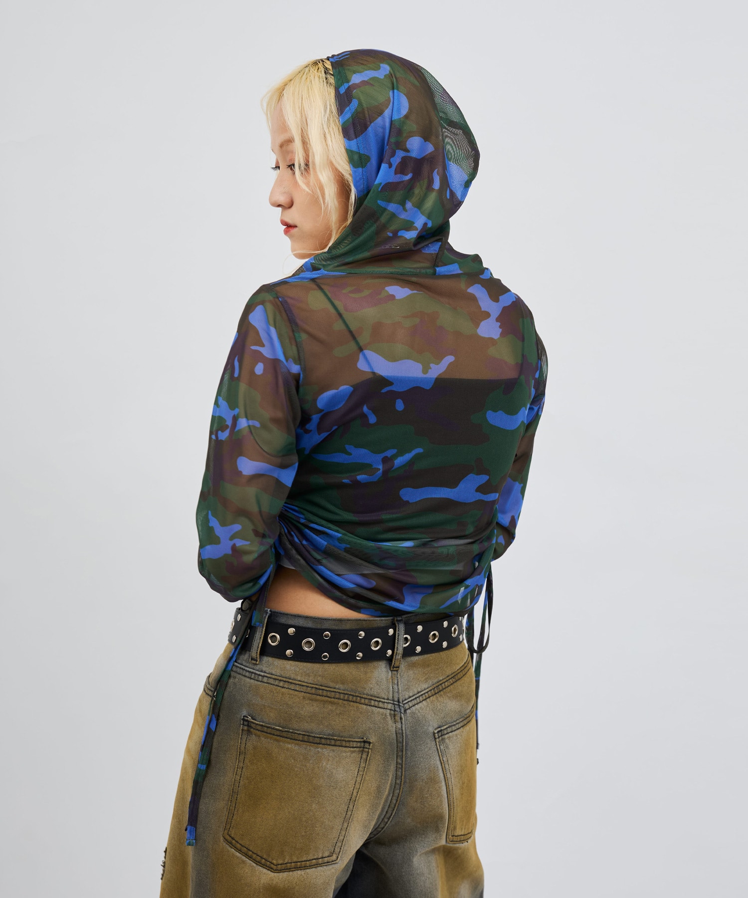 atmos pink See-through Hoodie CAMOUFLAGE BLUEの画像