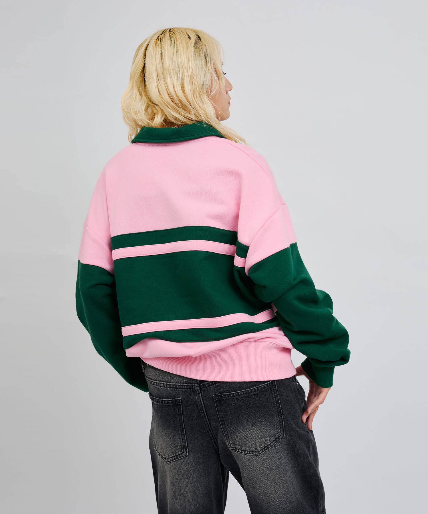 atmos pink Line Polo Sweatshirt PINKの画像