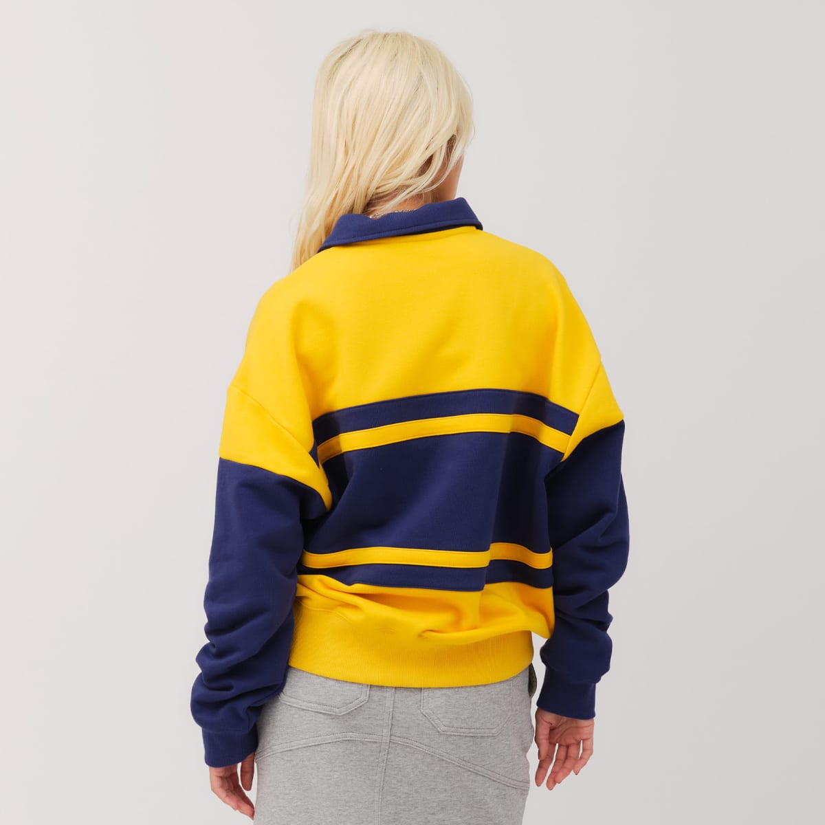 atmos pink Line Polo Sweatshirt YELLOWの画像
