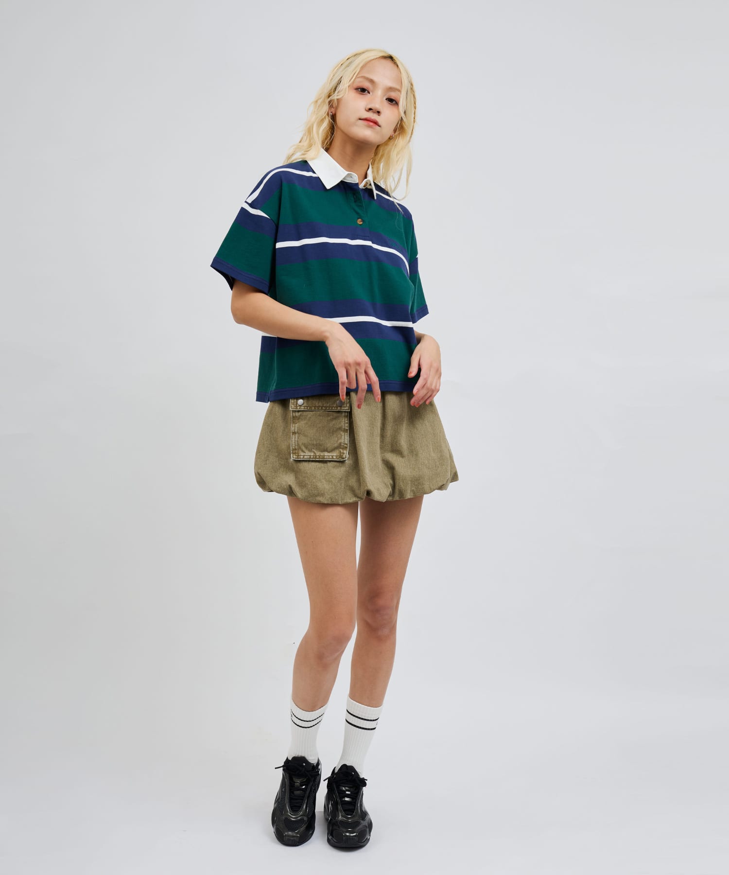 atmos pink Rugger Shirt GREENの画像