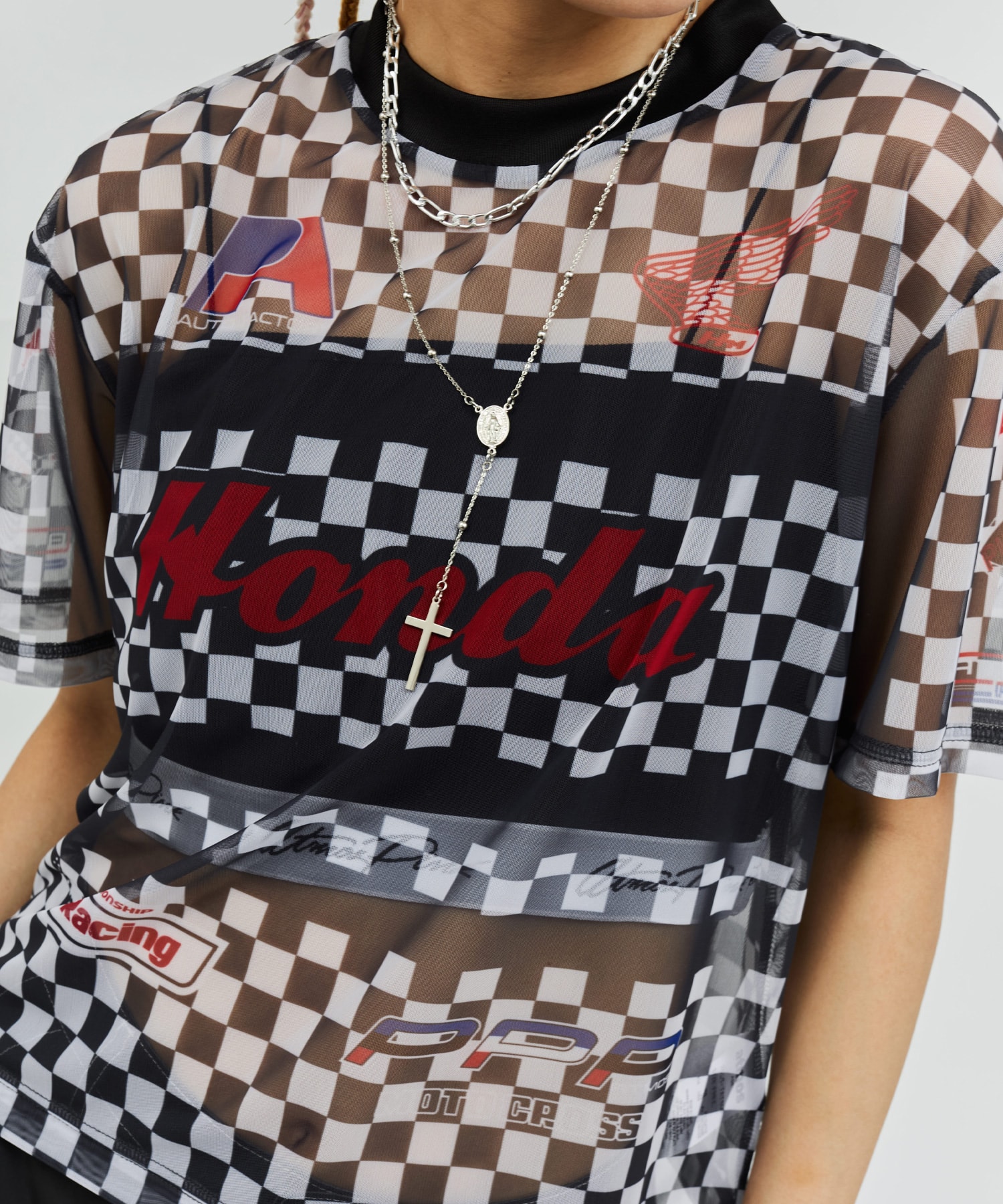HONDA x atmos pink Racing See-through T-shirt CHECKの画像