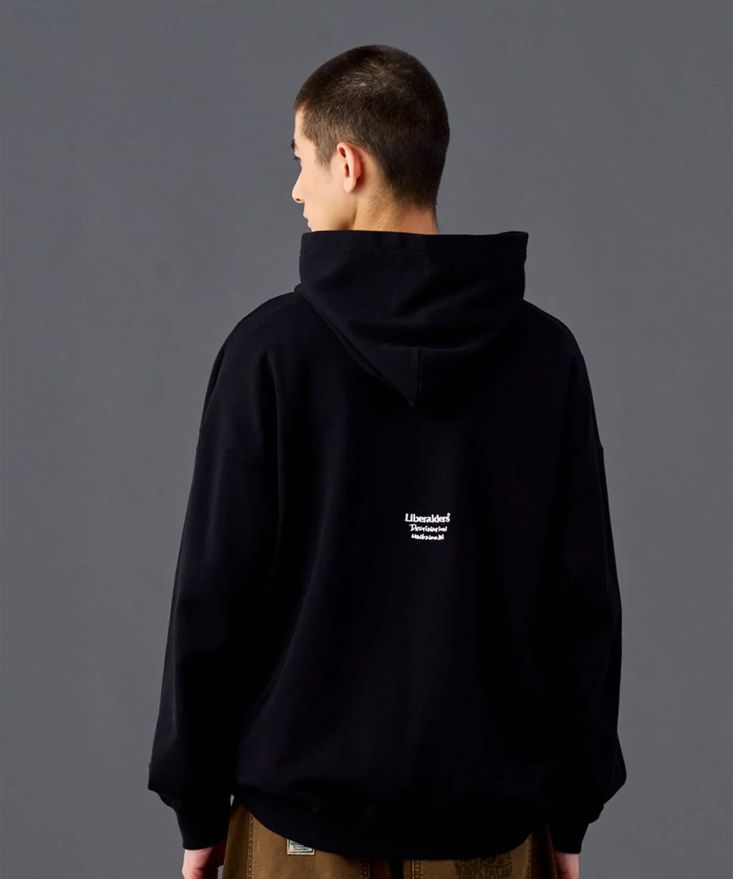 LIBERAIDERS FRENCH TERRY HOODIE BLACKの画像