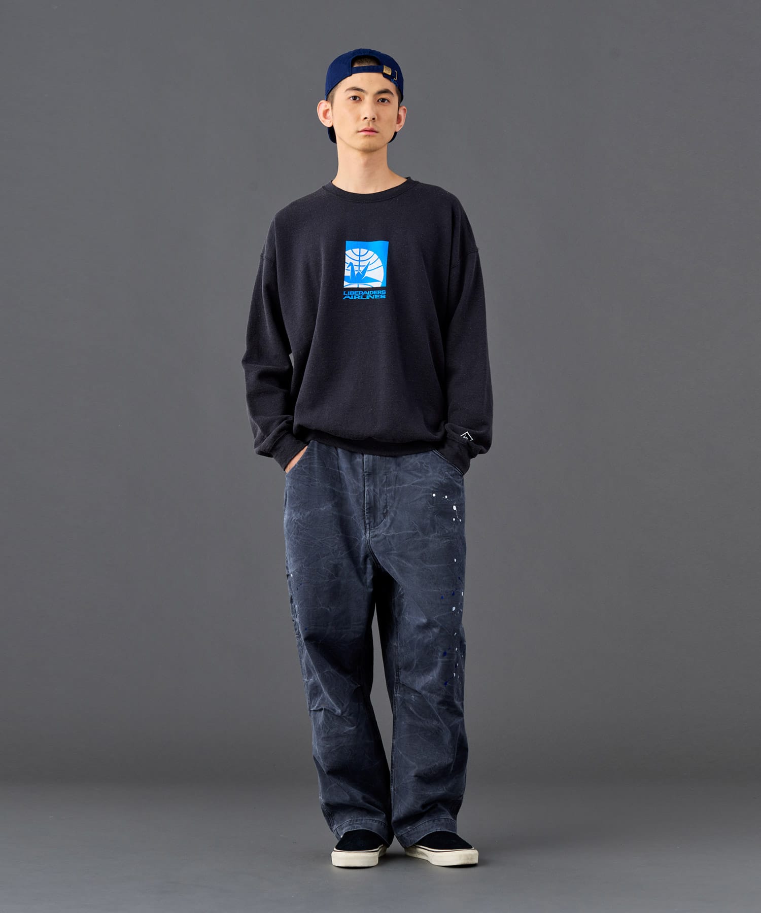 LIBERAIDERS SARROUEL CHINO PAINTER PANTS CHARCOALの画像