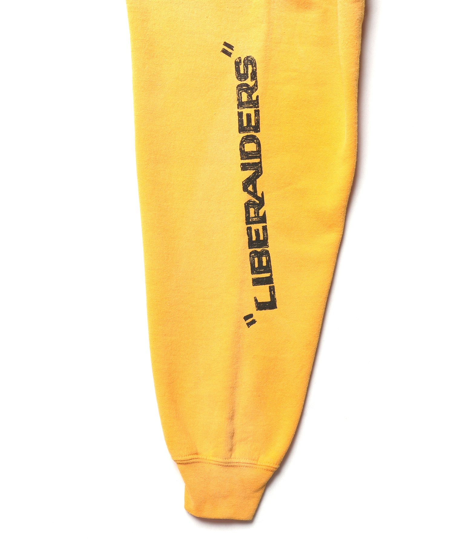 LIBERAIDERS HANDWRITING PRINT HOODIE YELLOWの画像