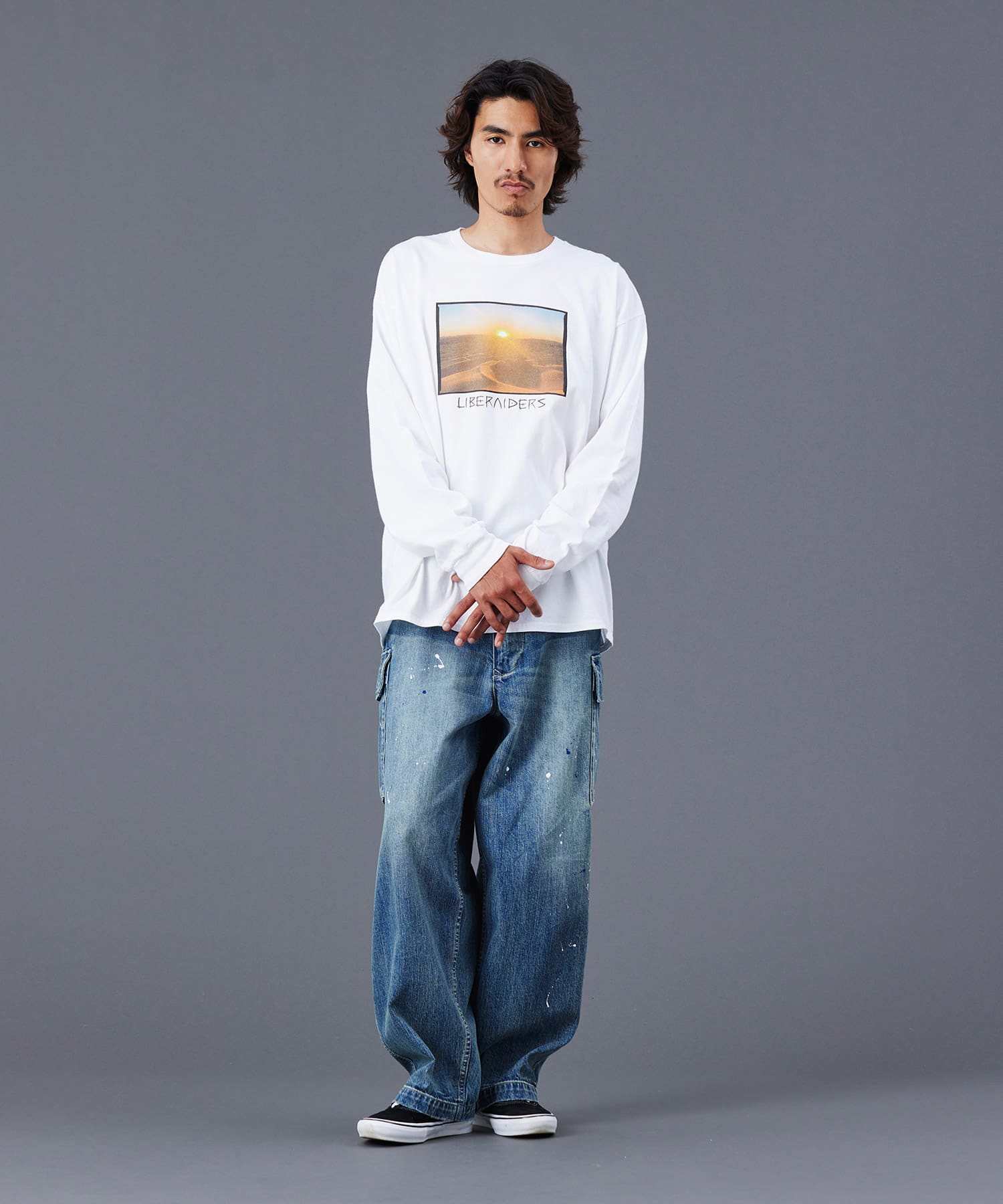 LIBERAIDERS LBRDRS LOGO L/S TEE WHITEの画像