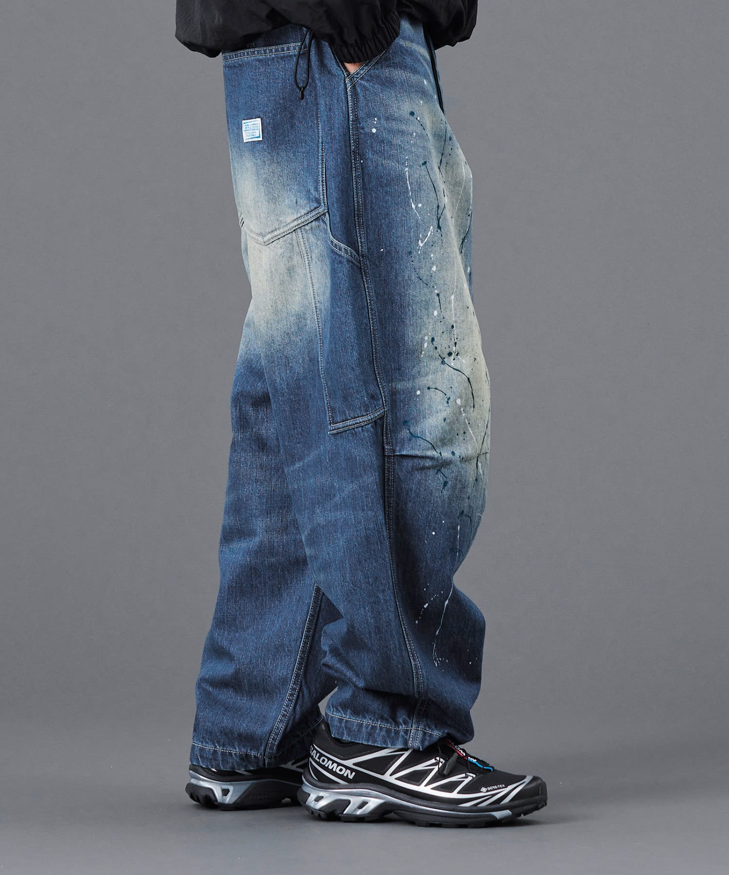 LIBERAIDERS DENIM SARROUEL PANTS BLUEの画像