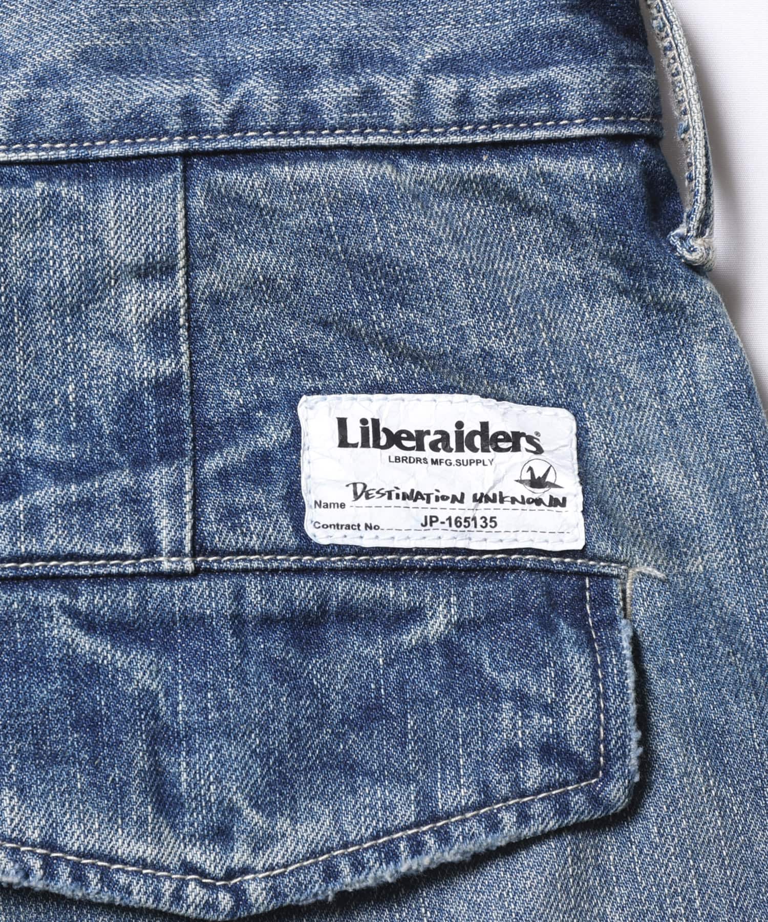 LIBERAIDERS DENIM CARGO PANTS BLUEの画像