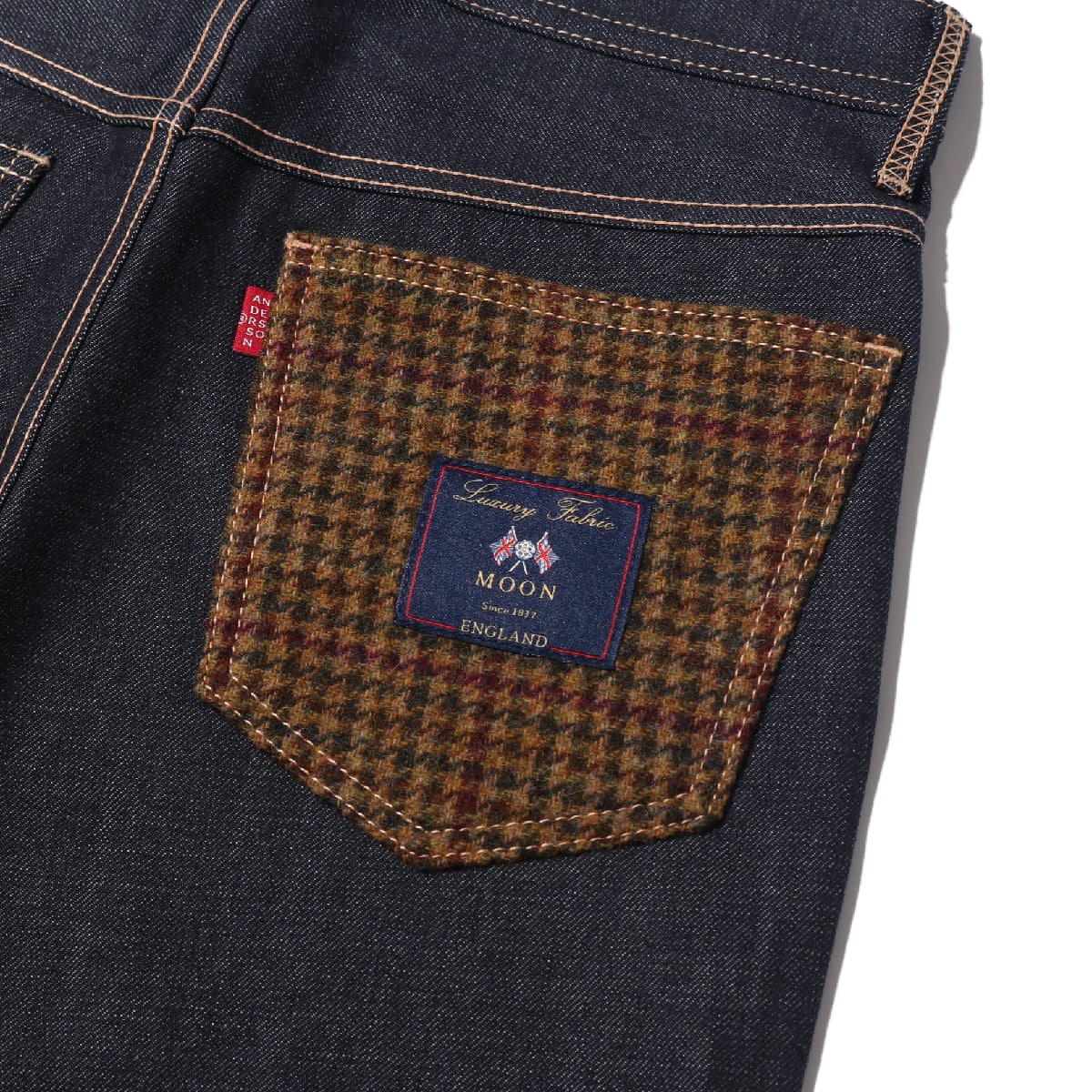 Andersson Bell ANDERSSON MOON WOOL PATCH RIGID JEANS INDIGO 19FA-Iの画像