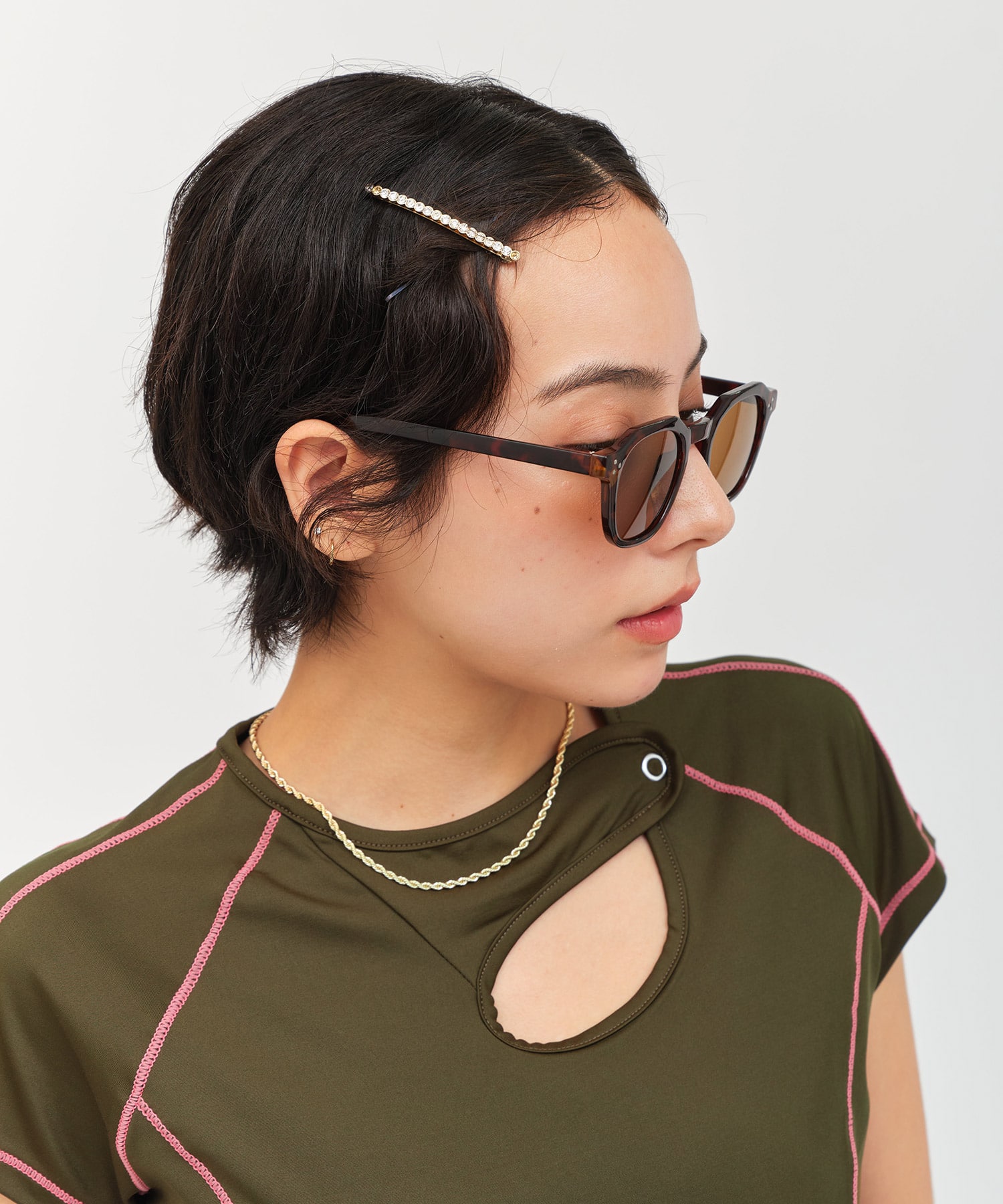 atmos pink Basic Frame Sunglasses BROWNの画像