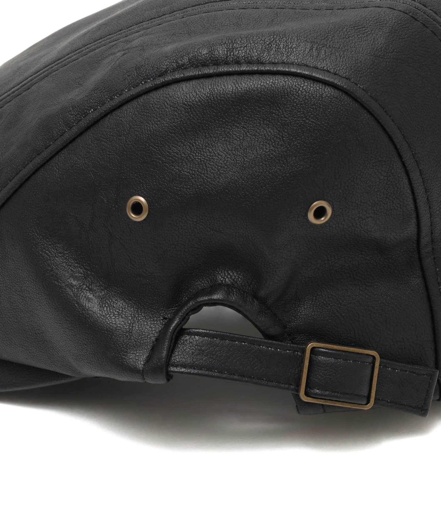 atmos pink Fake Leather Hunting Cap BLACKの画像