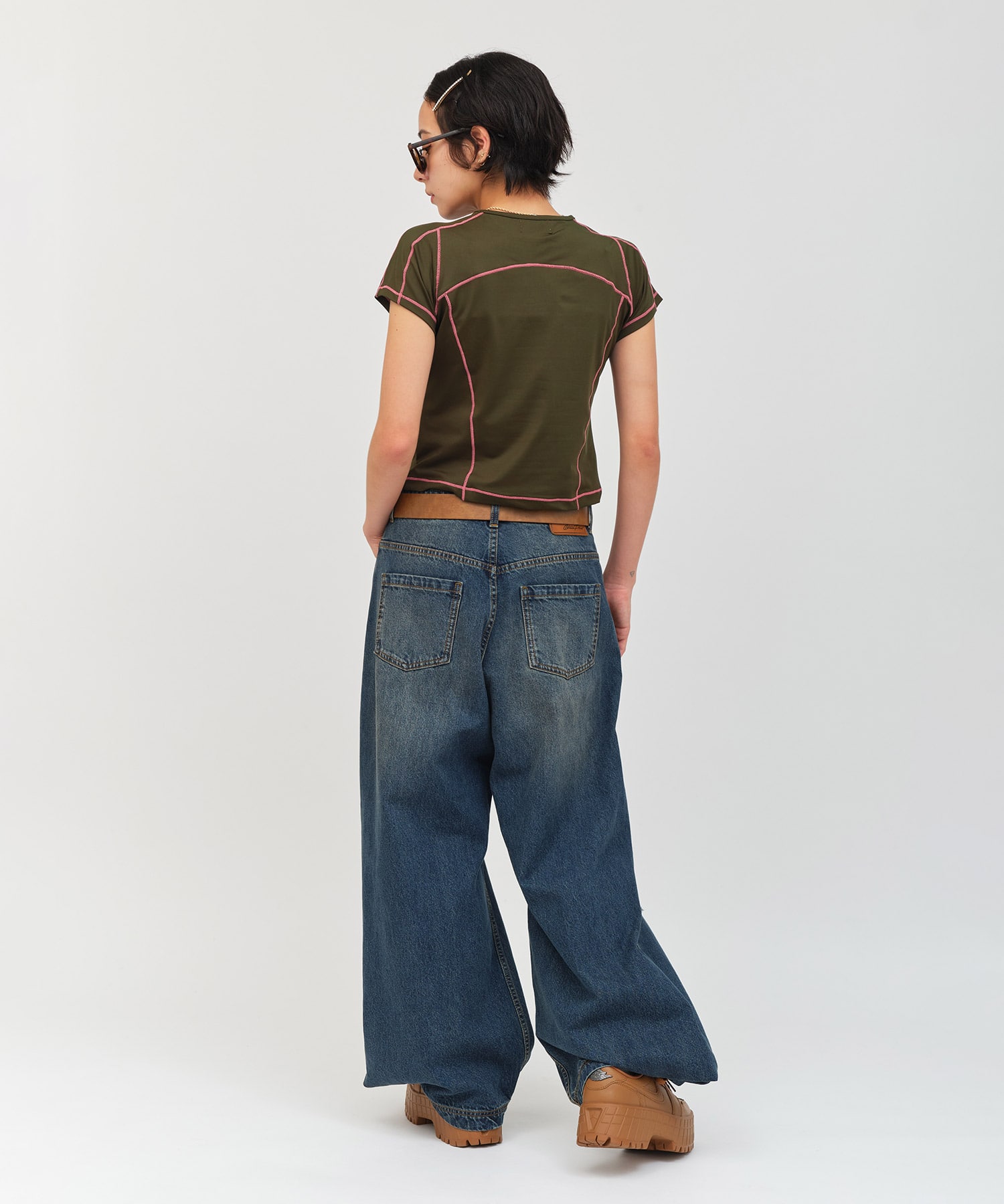atmos pink Hard Crash Loose Denim DARK BLUEの画像