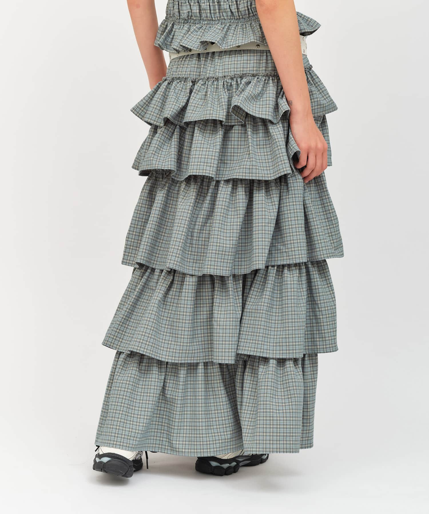 atmos pink Plaid Tiered Skirt MINTの画像