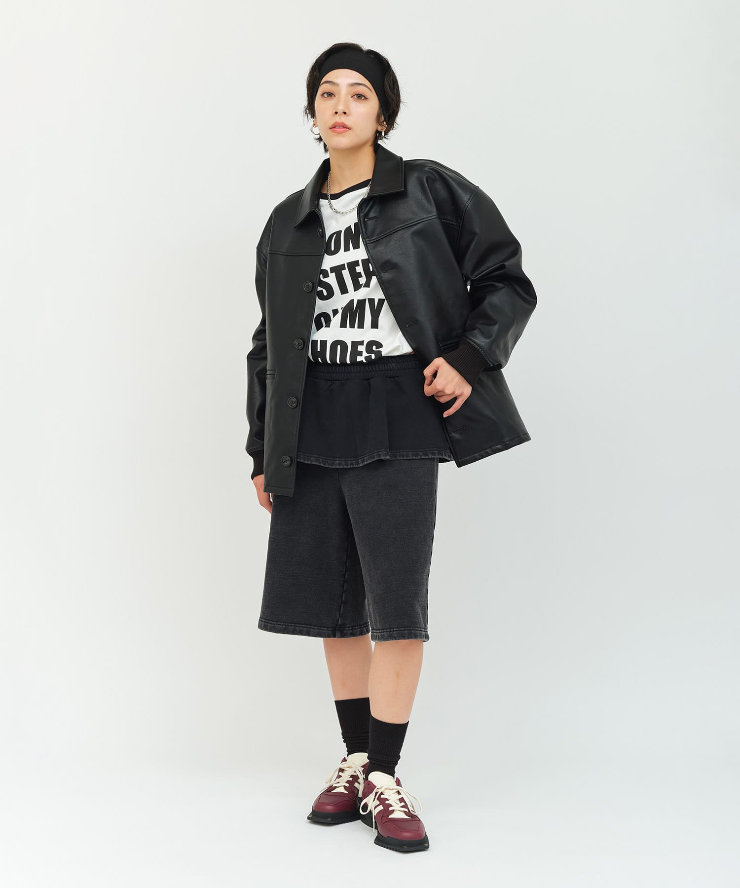 atmos pink Peplum Half Pants BLACKの画像