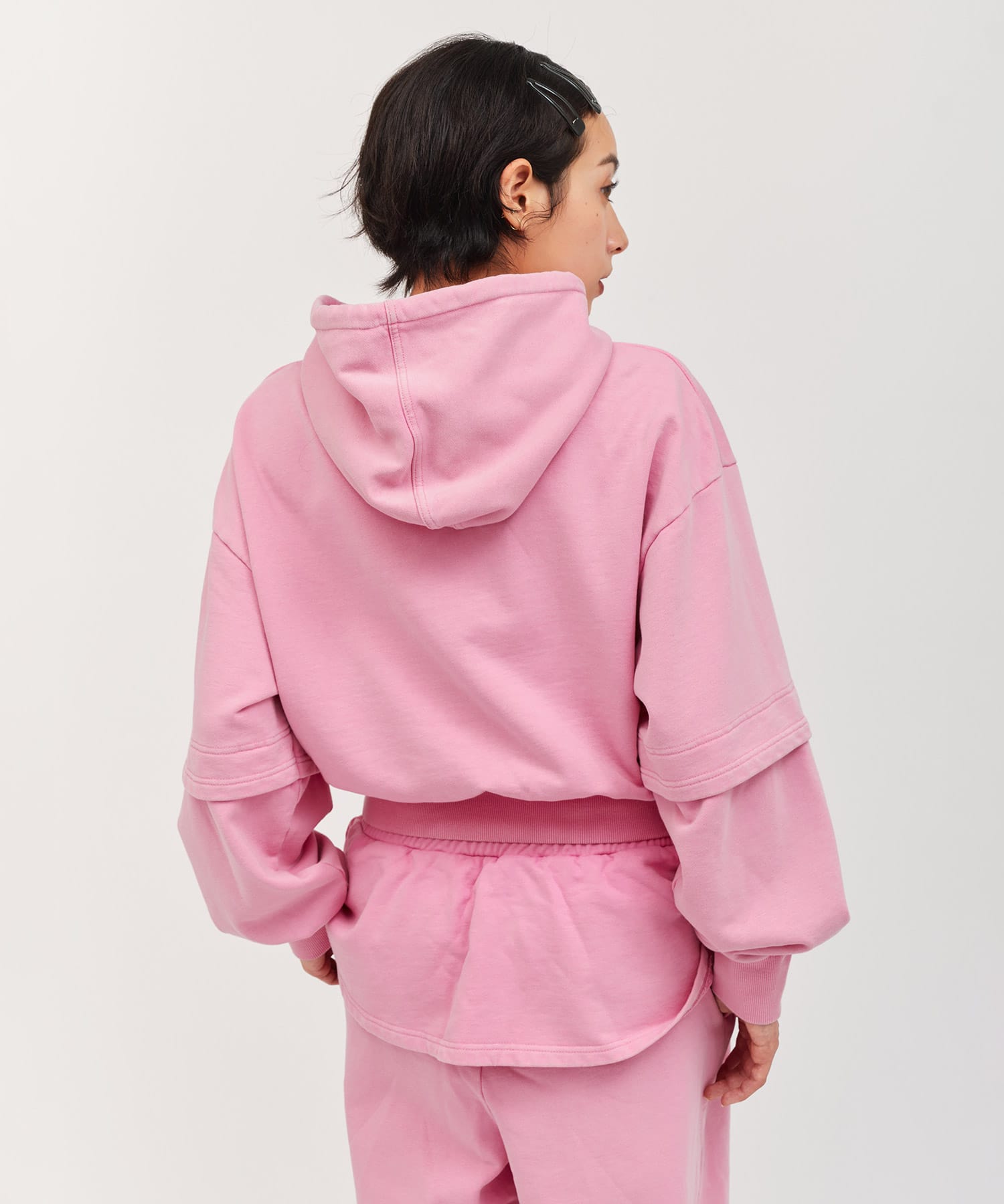 atmos pink Layered Sweat Hoodie PINKの画像