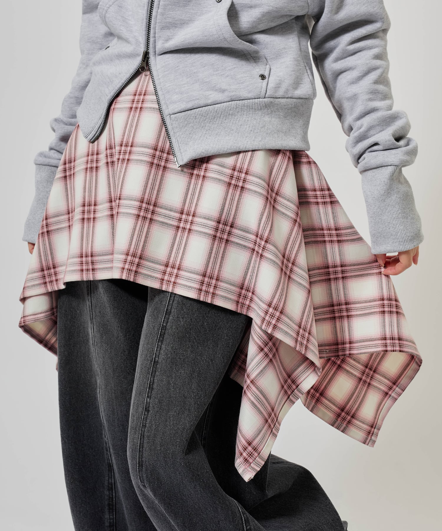 atmos pink Plaid Wrap Skirt PINKの画像