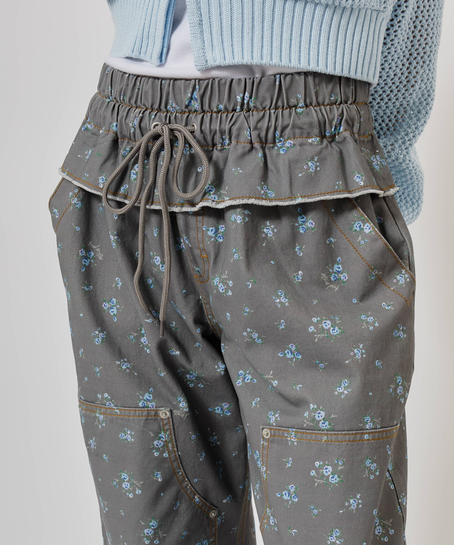 atmos pink Floral Double Knee Frill Pants BLACKの画像