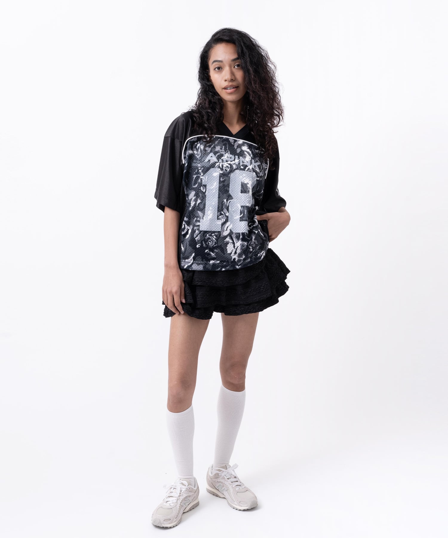 atmos pink Tiered Short Pants BLACKの画像