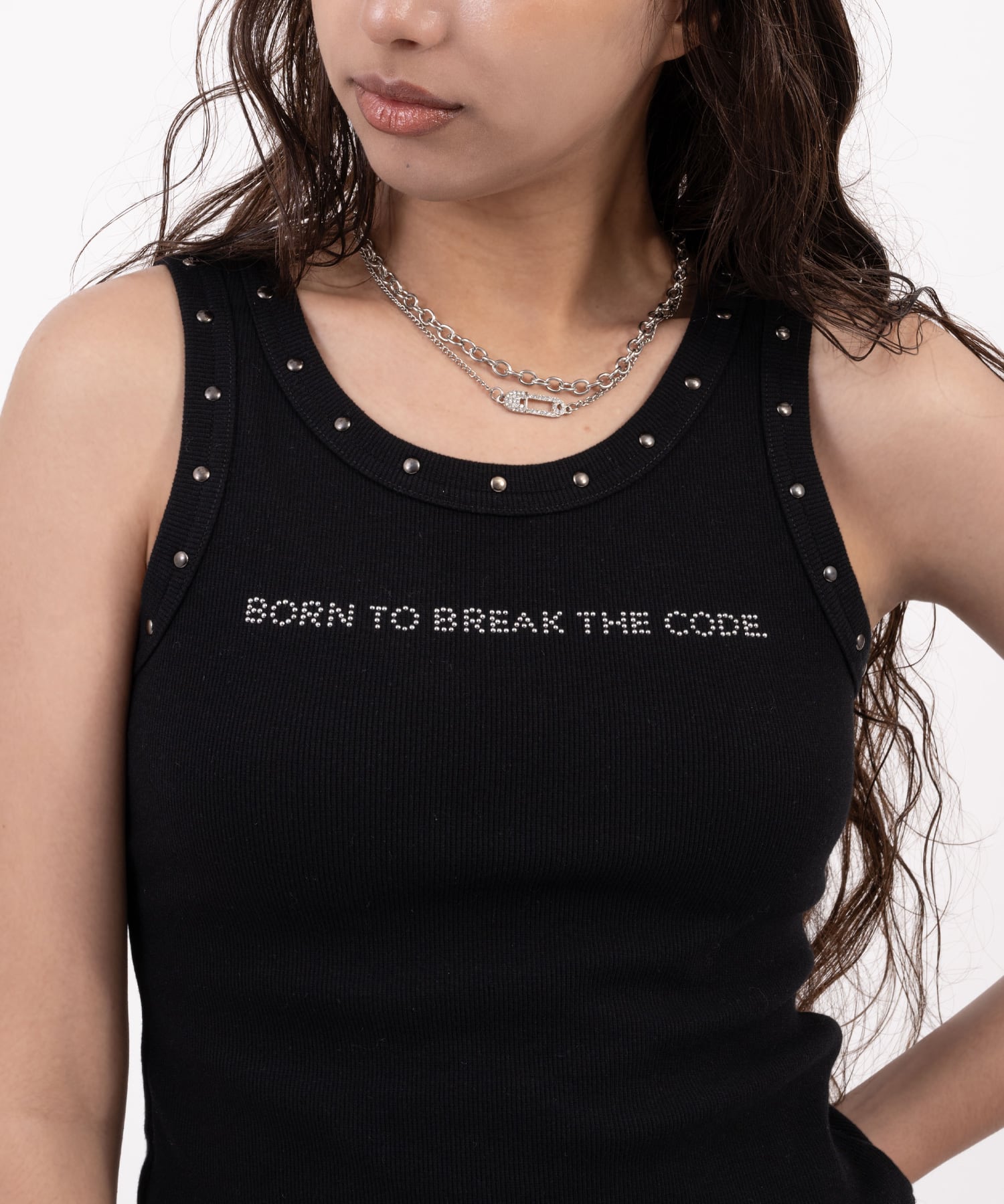 atmos pink Studs Tank Top BLACKの画像