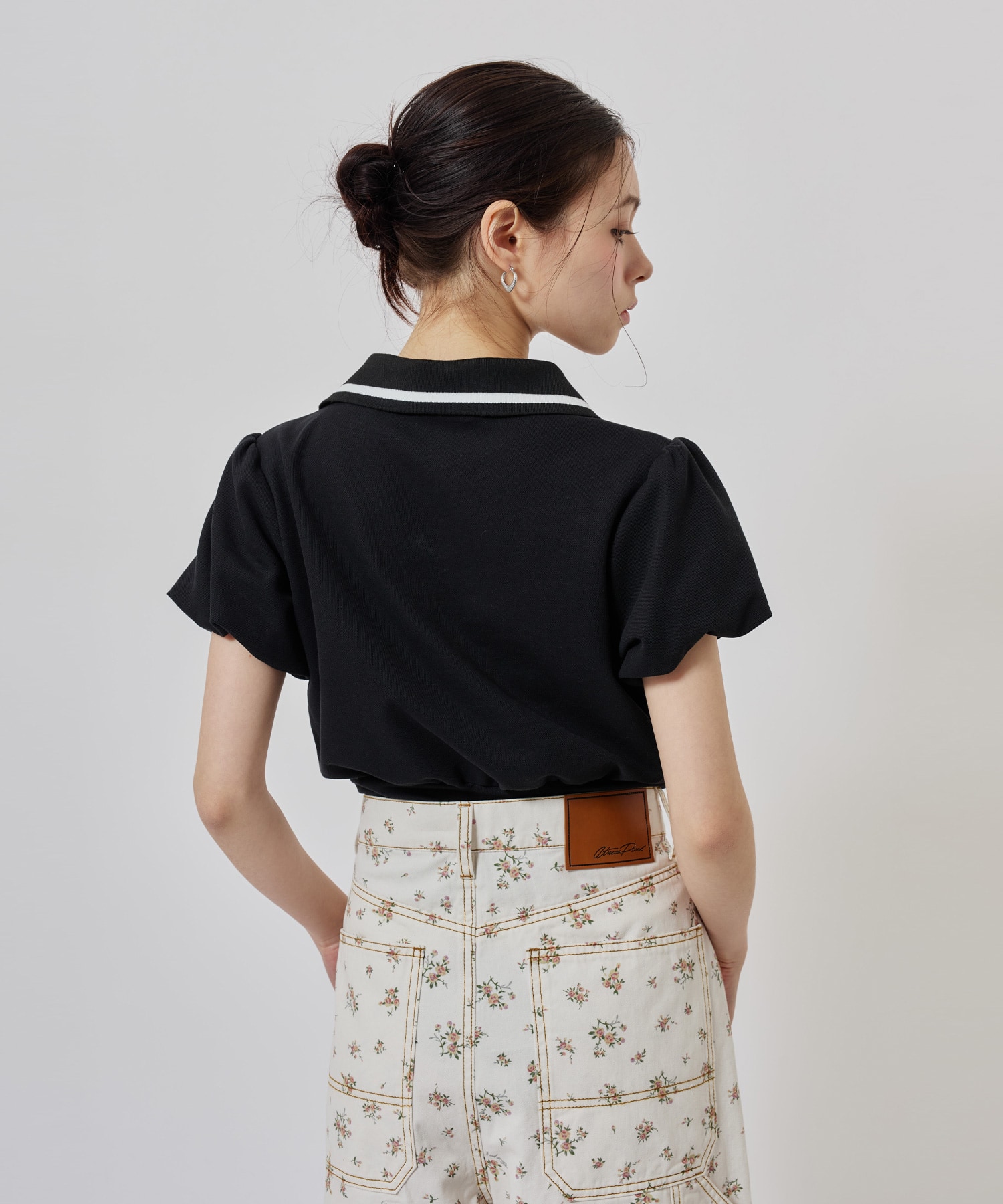 atmos pink Cashe-Coeur Polo Shirt BLACKの画像