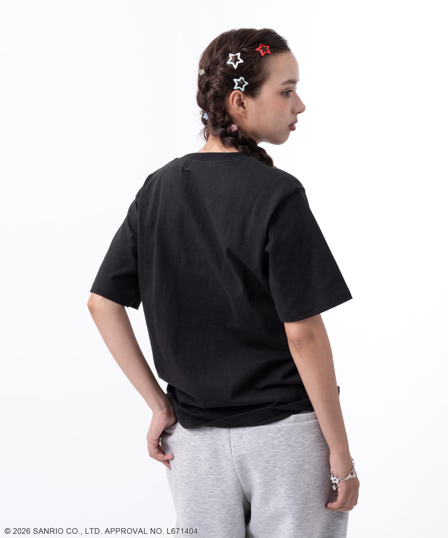 atmos pink x HELLO KITTY Big T-shirt BLACKの画像