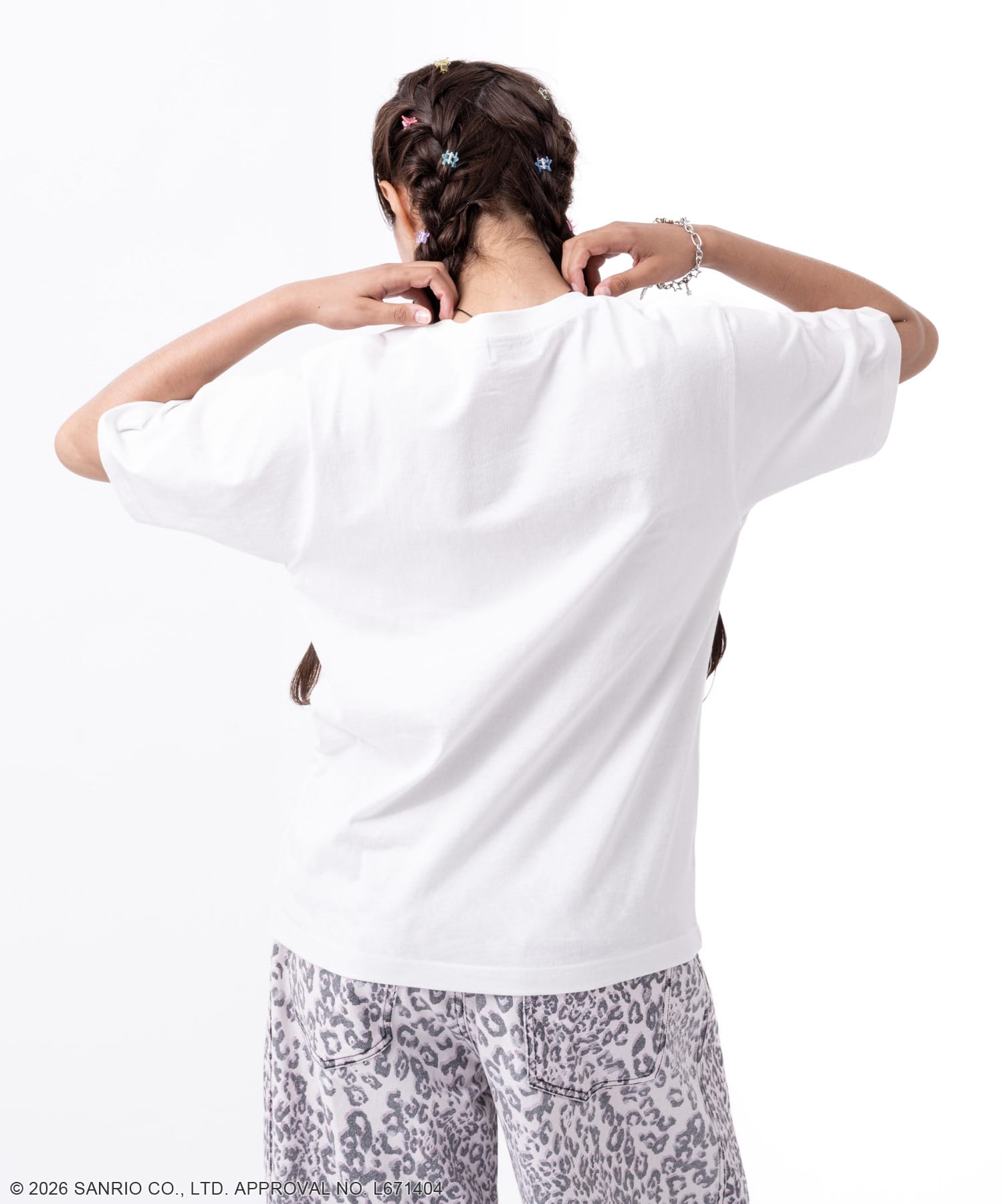 atmos pink x HELLO KITTY Big T-shirt WHITEの画像
