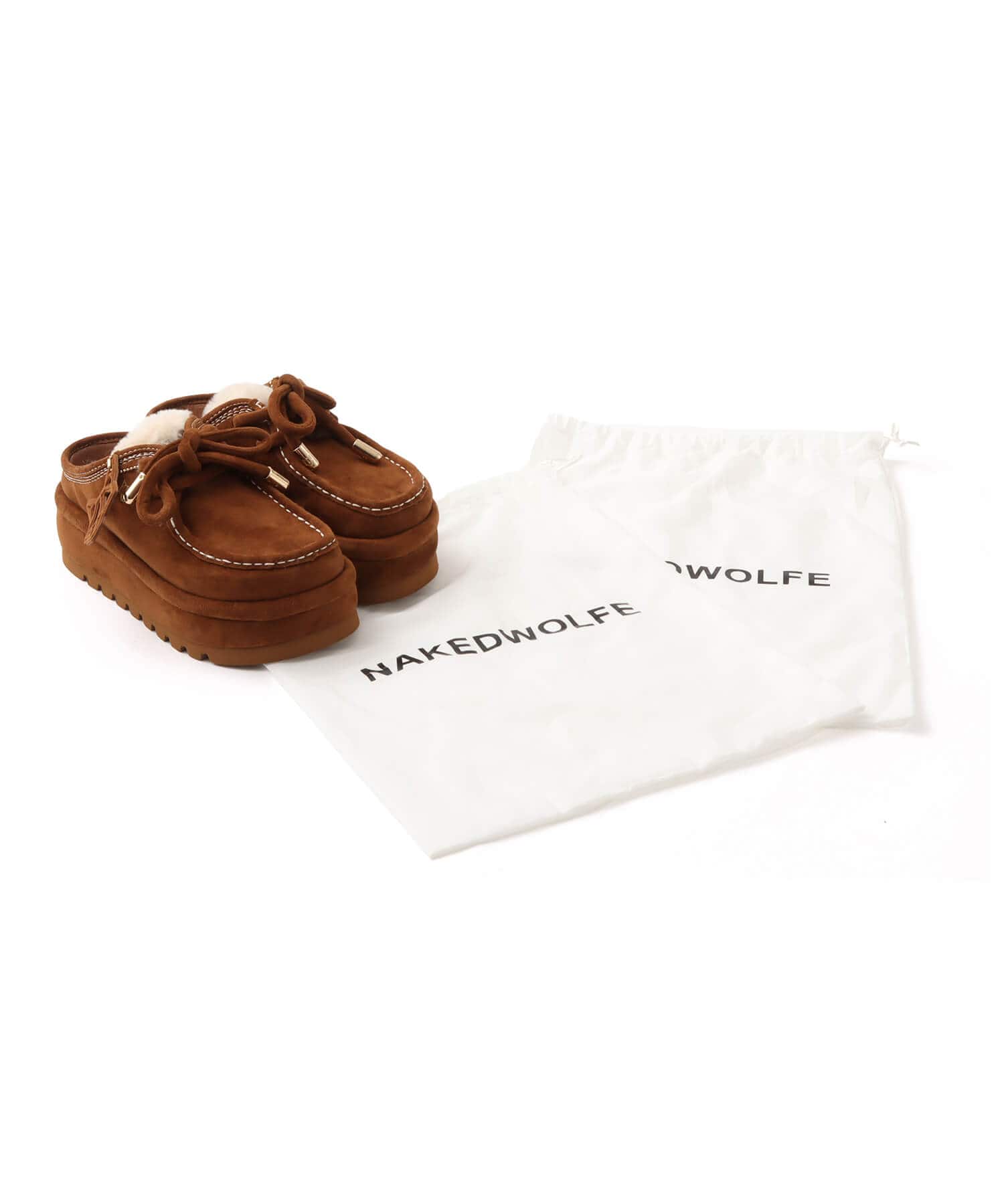 NAKED WOLFE BLIZZARD TAN SUEDE/SHEARINGの画像
