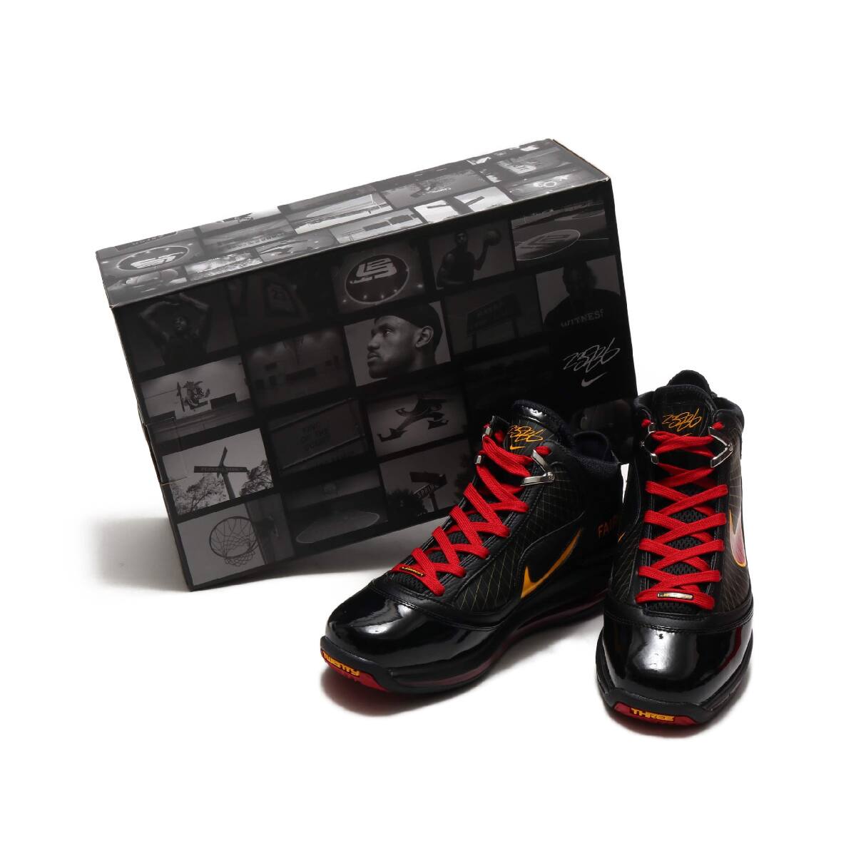 NIKE LEBRON VII QS BLACK/VARSITY RED-VARSITY MAIZE 20SP-S