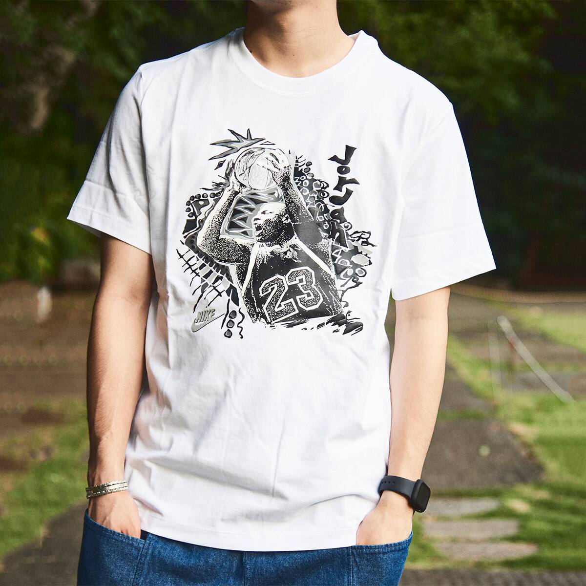 JORDAN BRAND AS M J VTG GFX SS CREW WHITE 21FA-Iの画像
